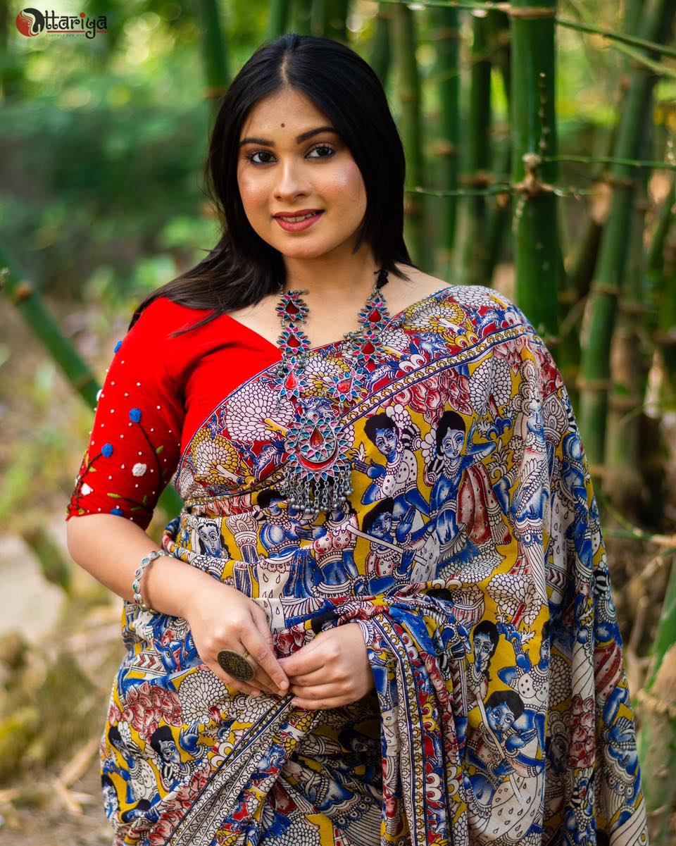 Kahini Kalamkari Pure Cotton Saree