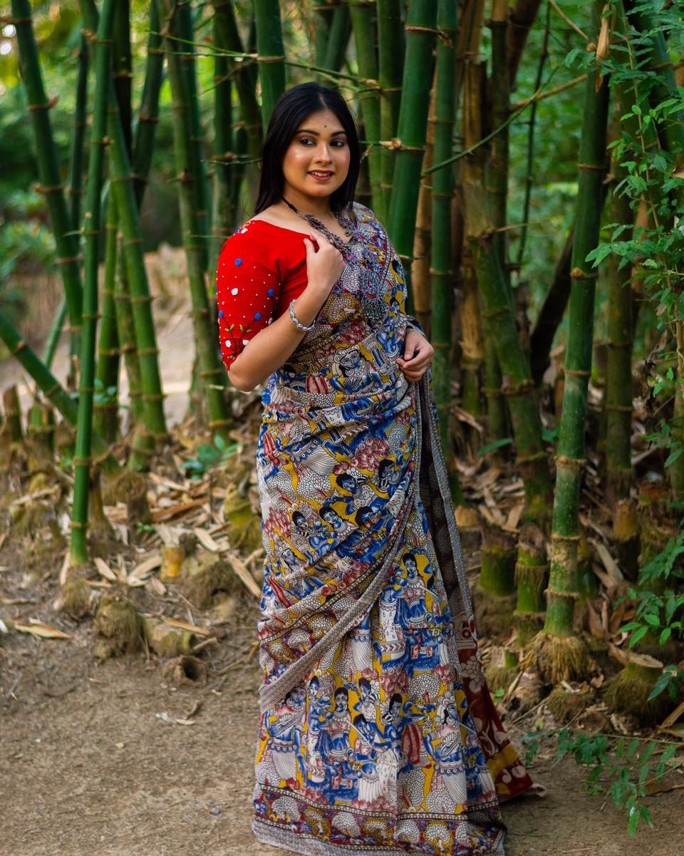 Kahini Kalamkari Pure Cotton Saree