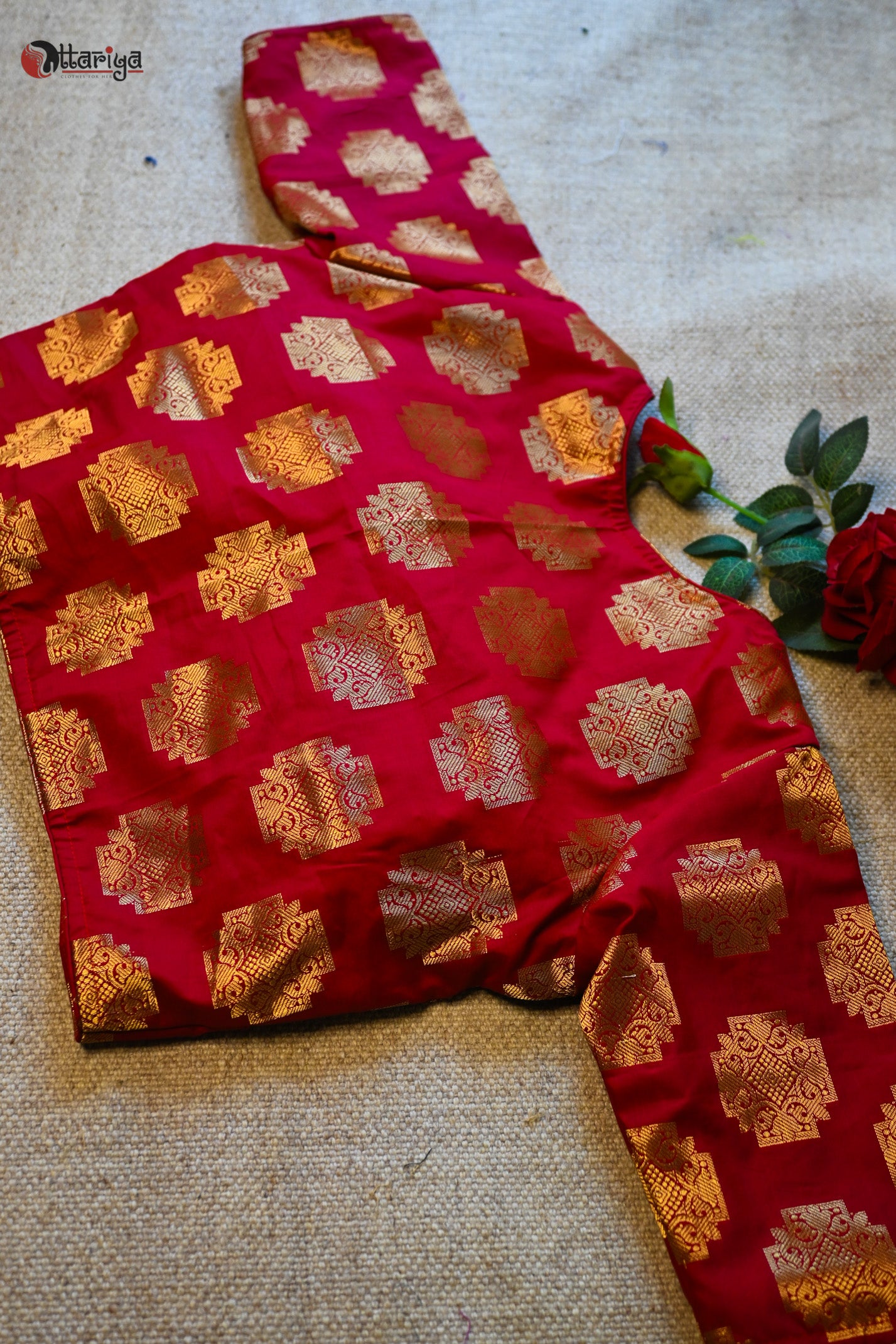 Red Banarasi blouse