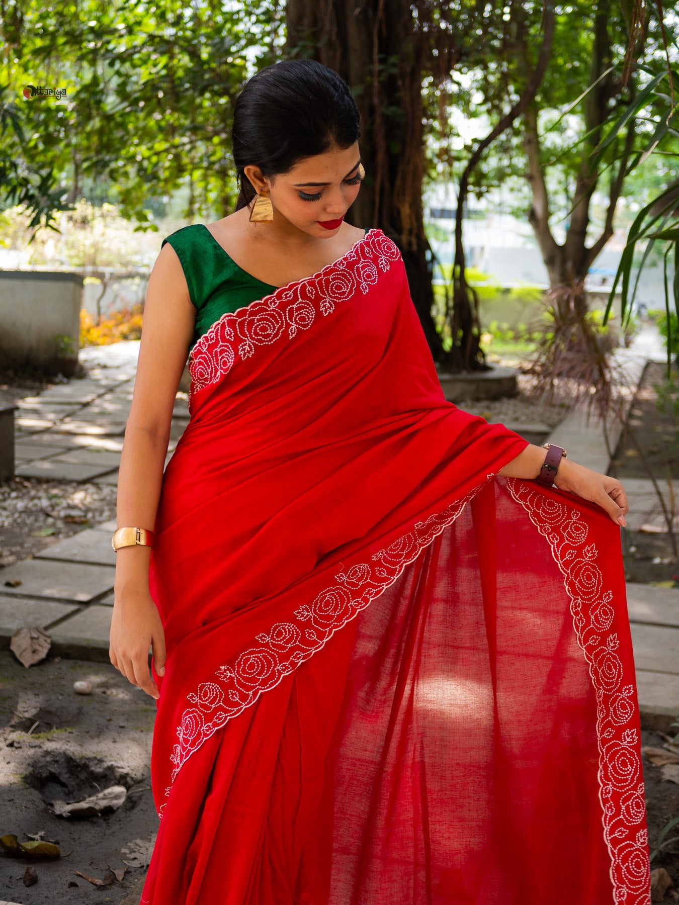 Laal Ful Saree