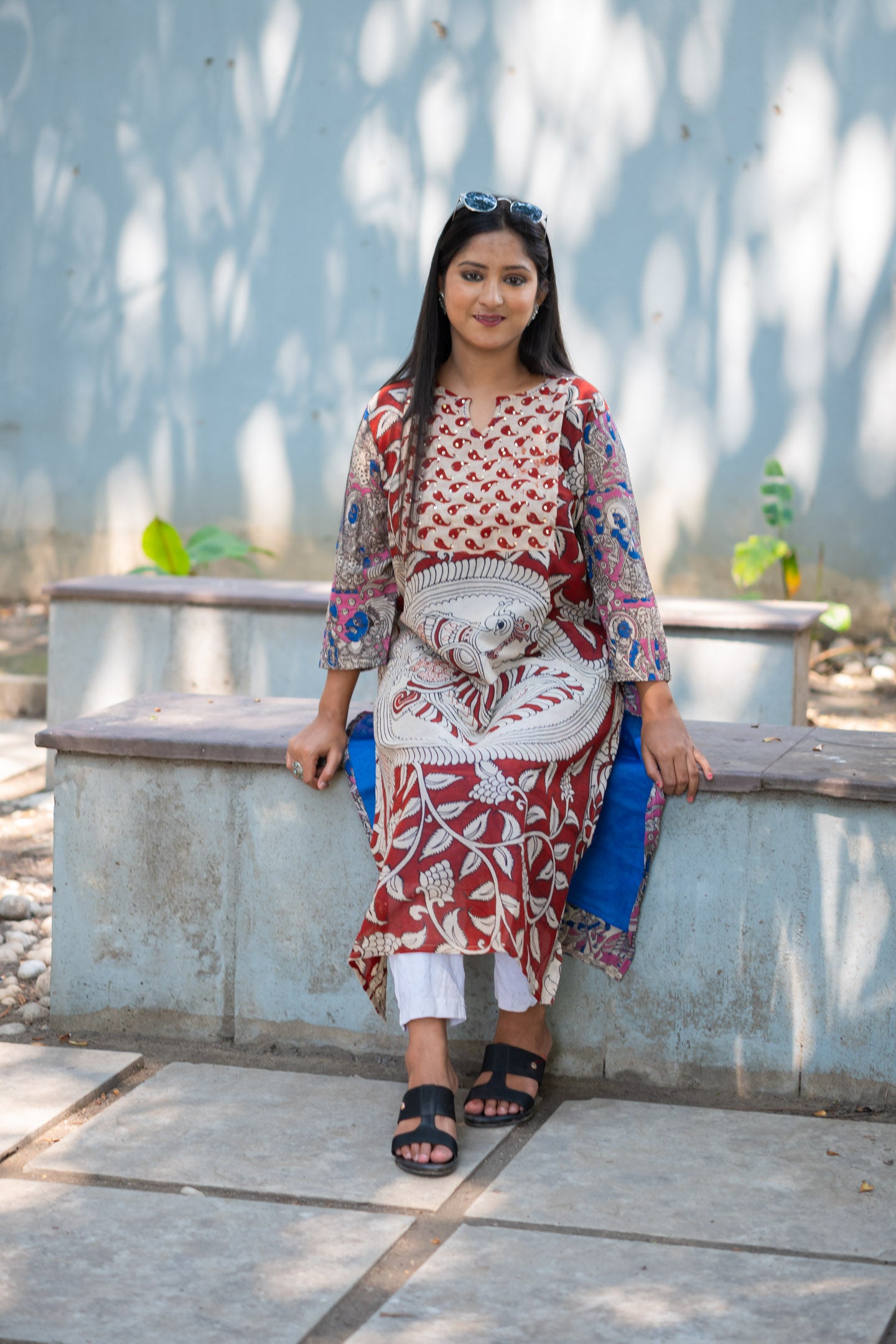 Kalamkari yashi Kurti - Uttariya
