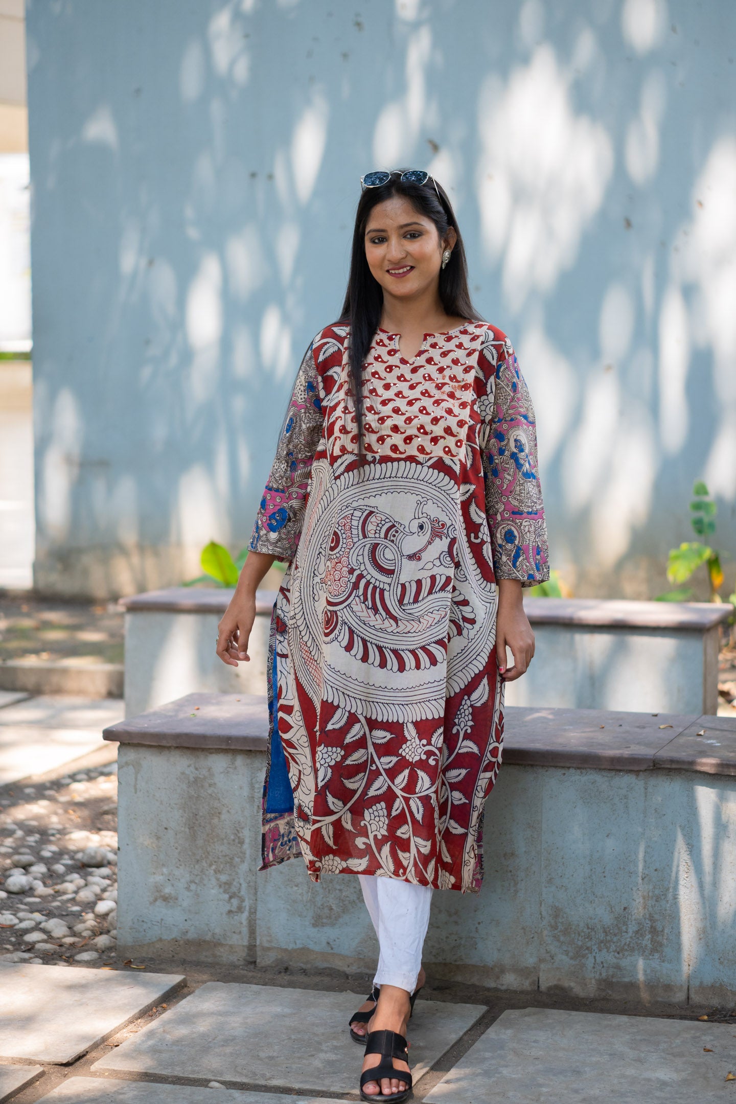 Kalamkari yashi Kurti - Uttariya
