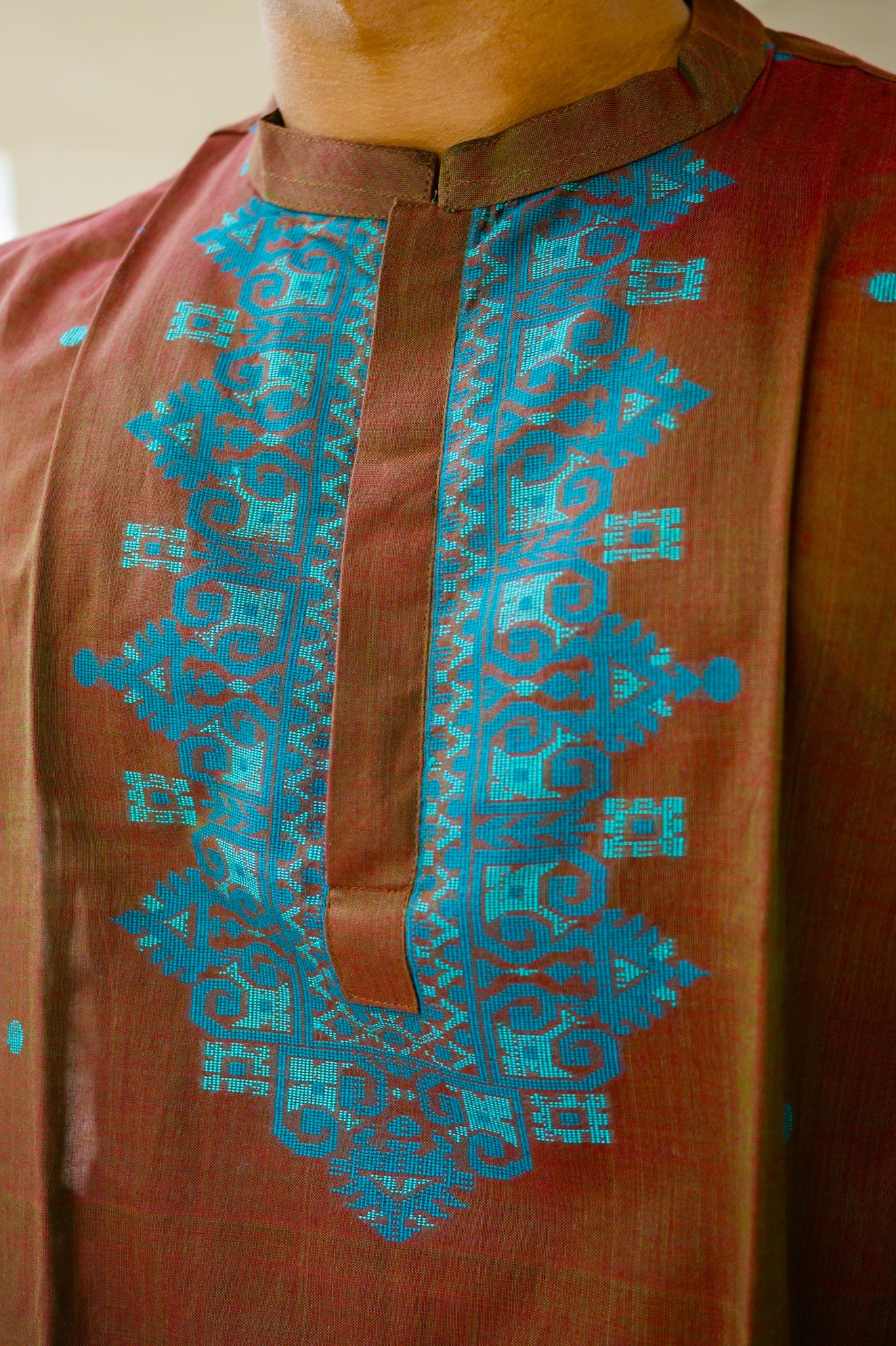 Choco jamdani silk kurta