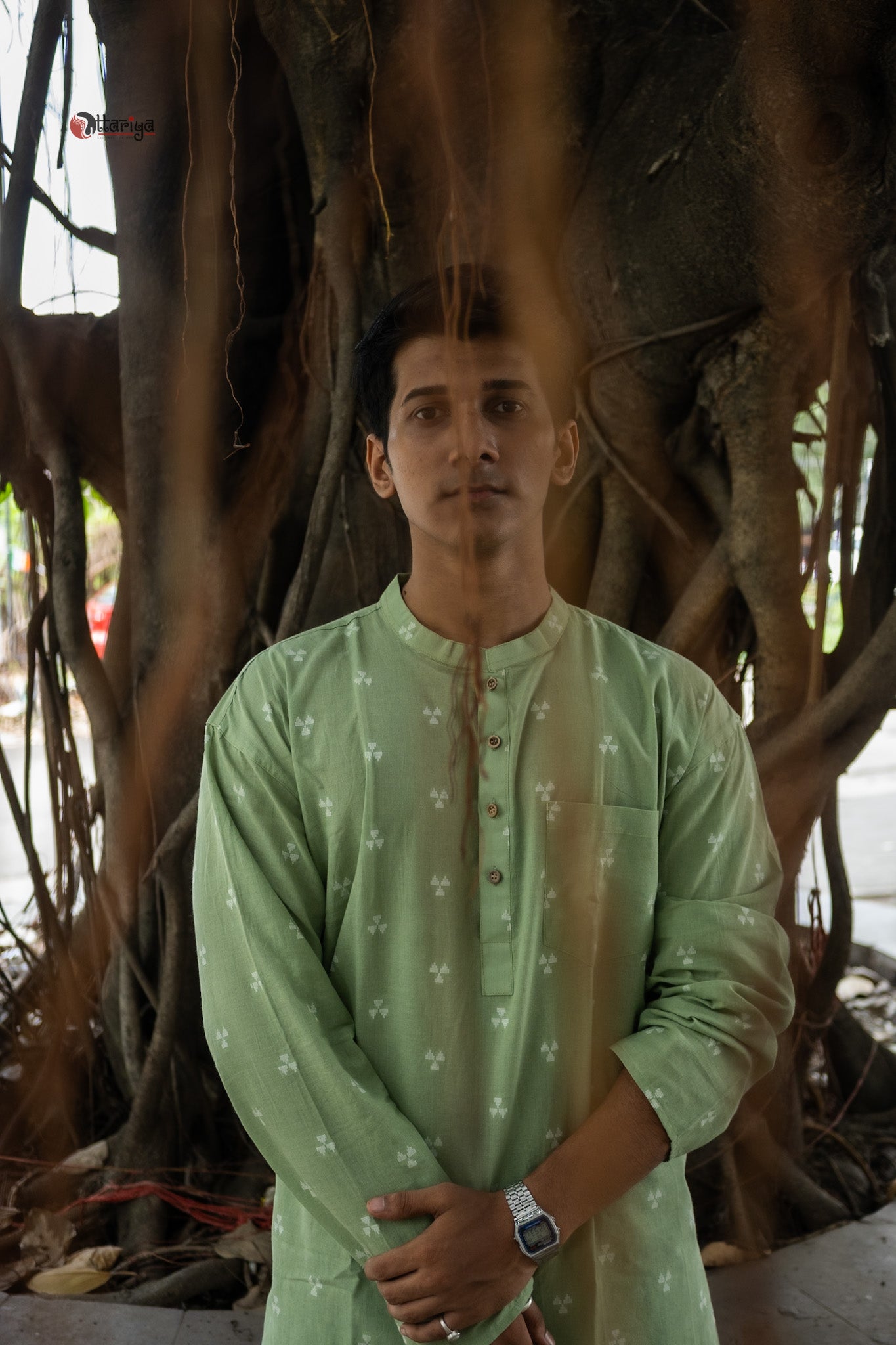 Pista jamdani short kurta