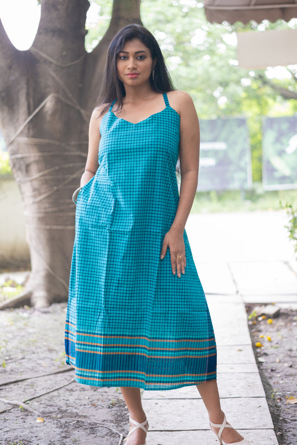 Meghna — Handwoven Gamcha Cotton Slip Dress