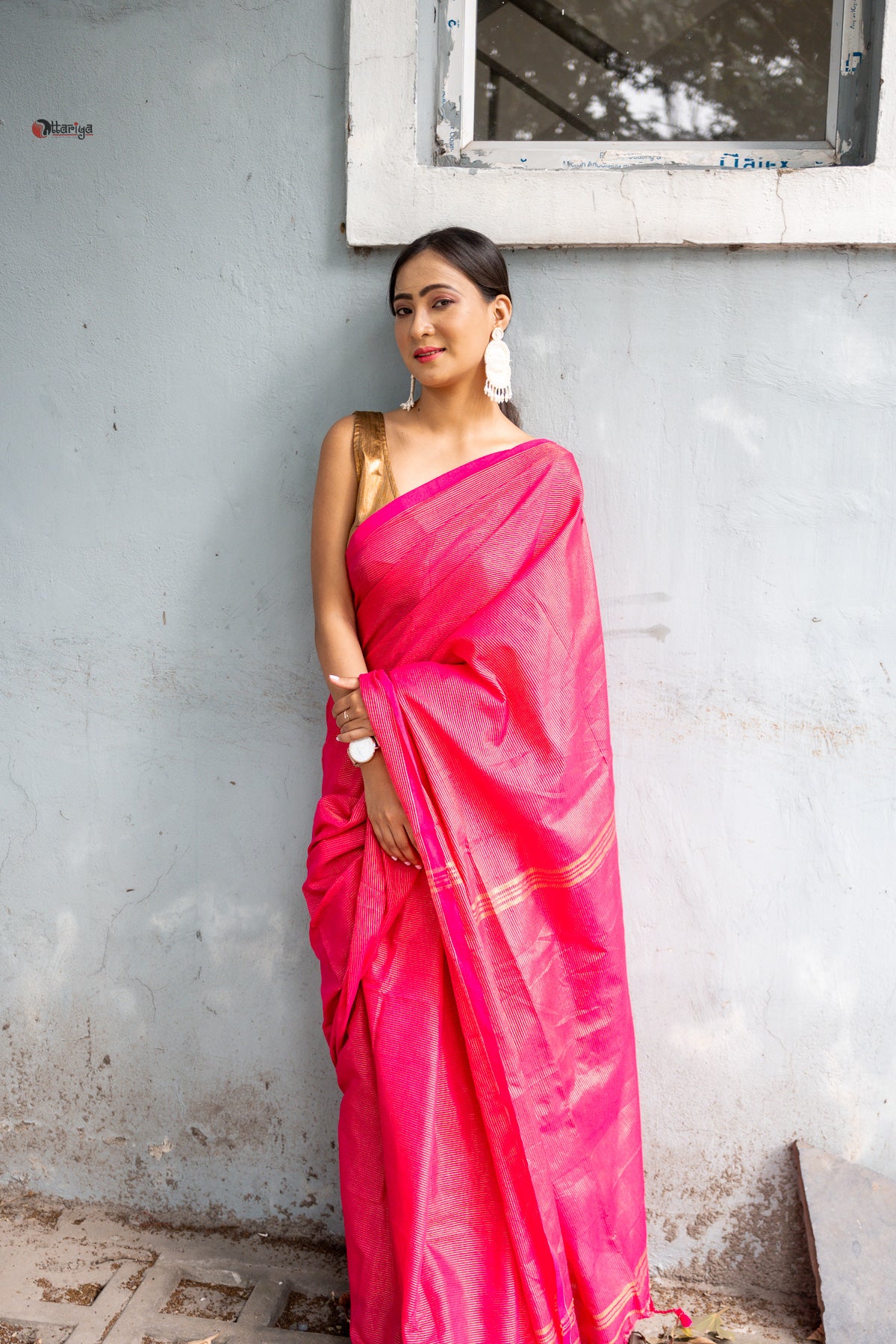 Pink Shine In Party Handloom Cotton Saree