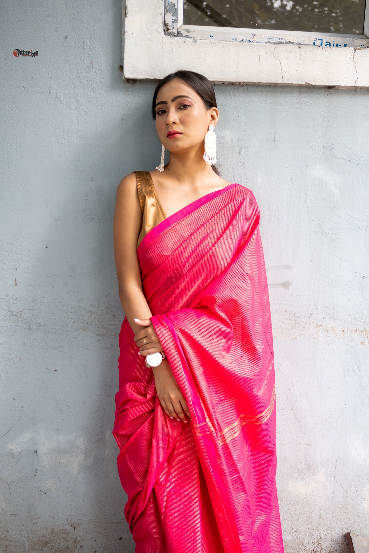 Pink Shine In Party Handloom Cotton Saree