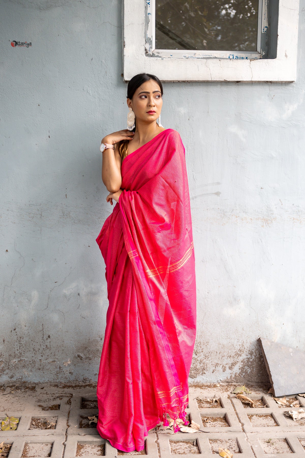 Pink Shine In Party Handloom Cotton Saree