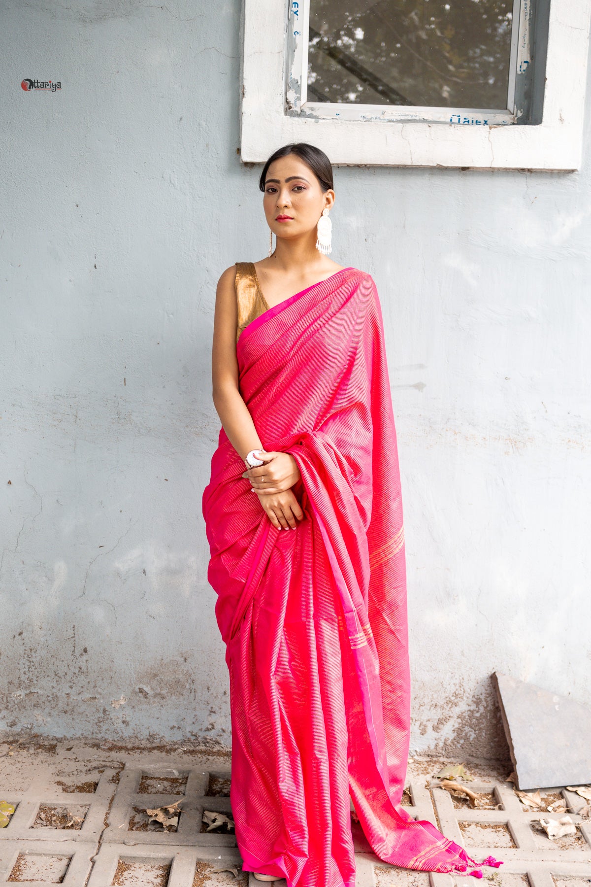 Pink Shine In Party Handloom Cotton Saree