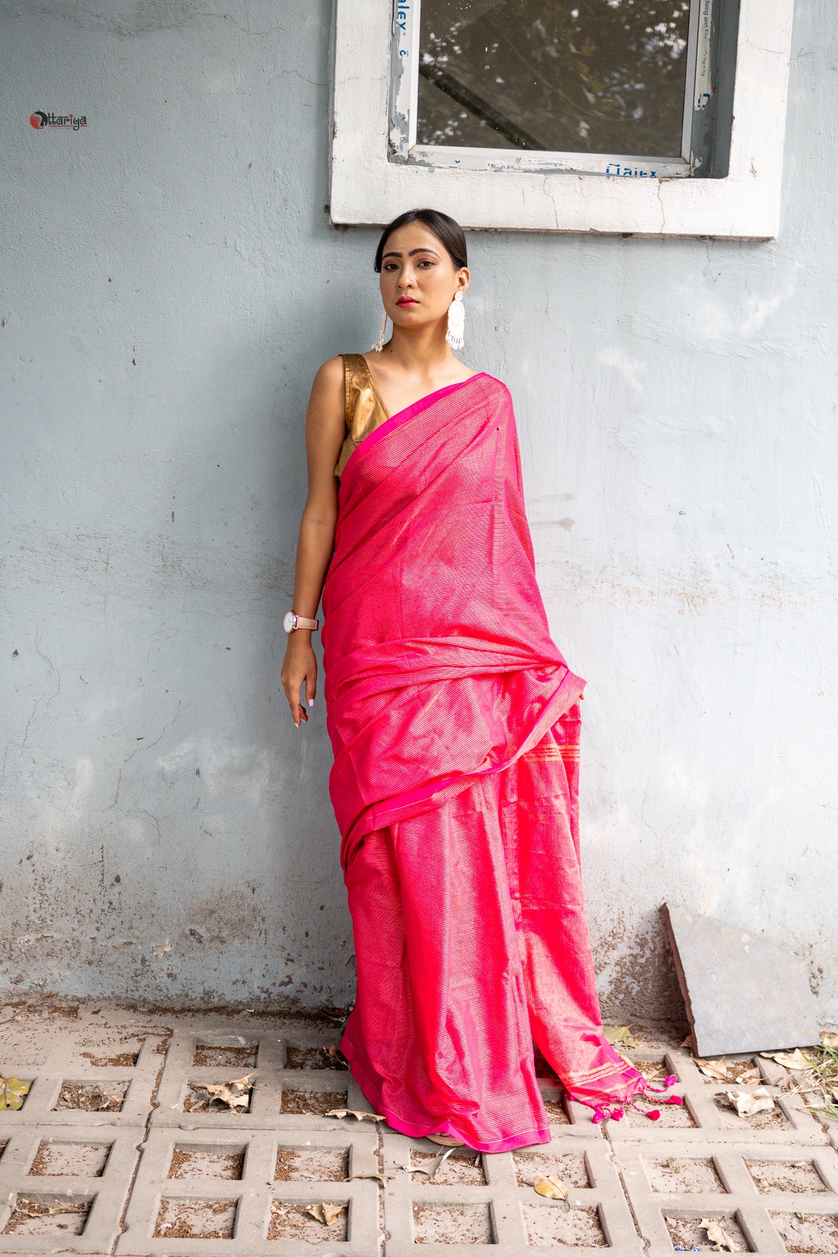 Pink Shine In Party Handloom Cotton Saree