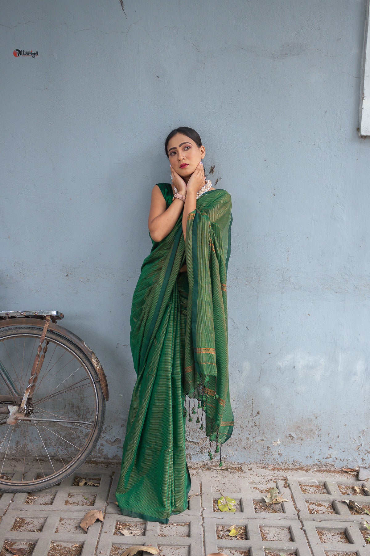 Green Shine In Party Handloom Cotton Saree