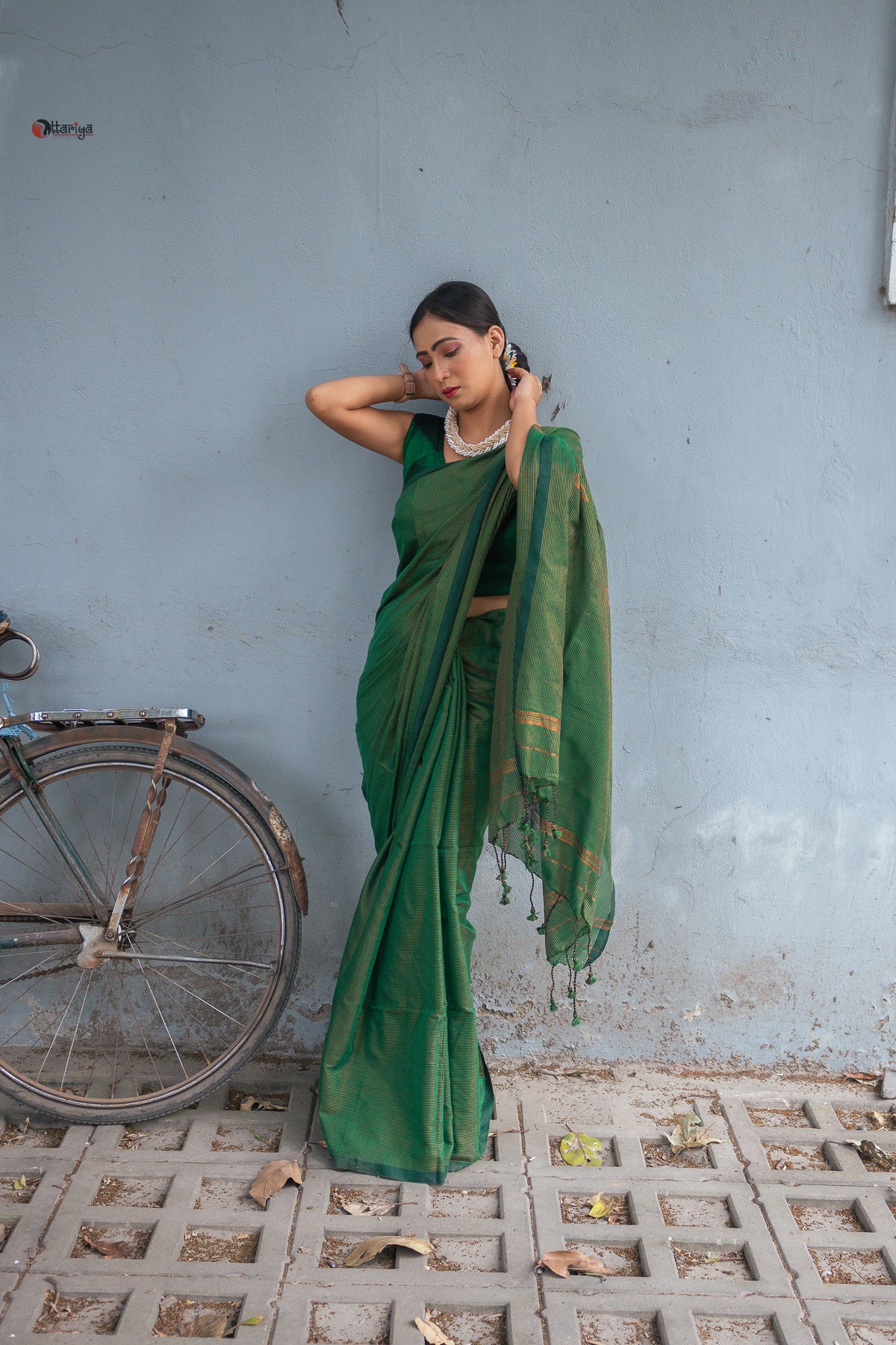 Green Shine In Party Handloom Cotton Saree
