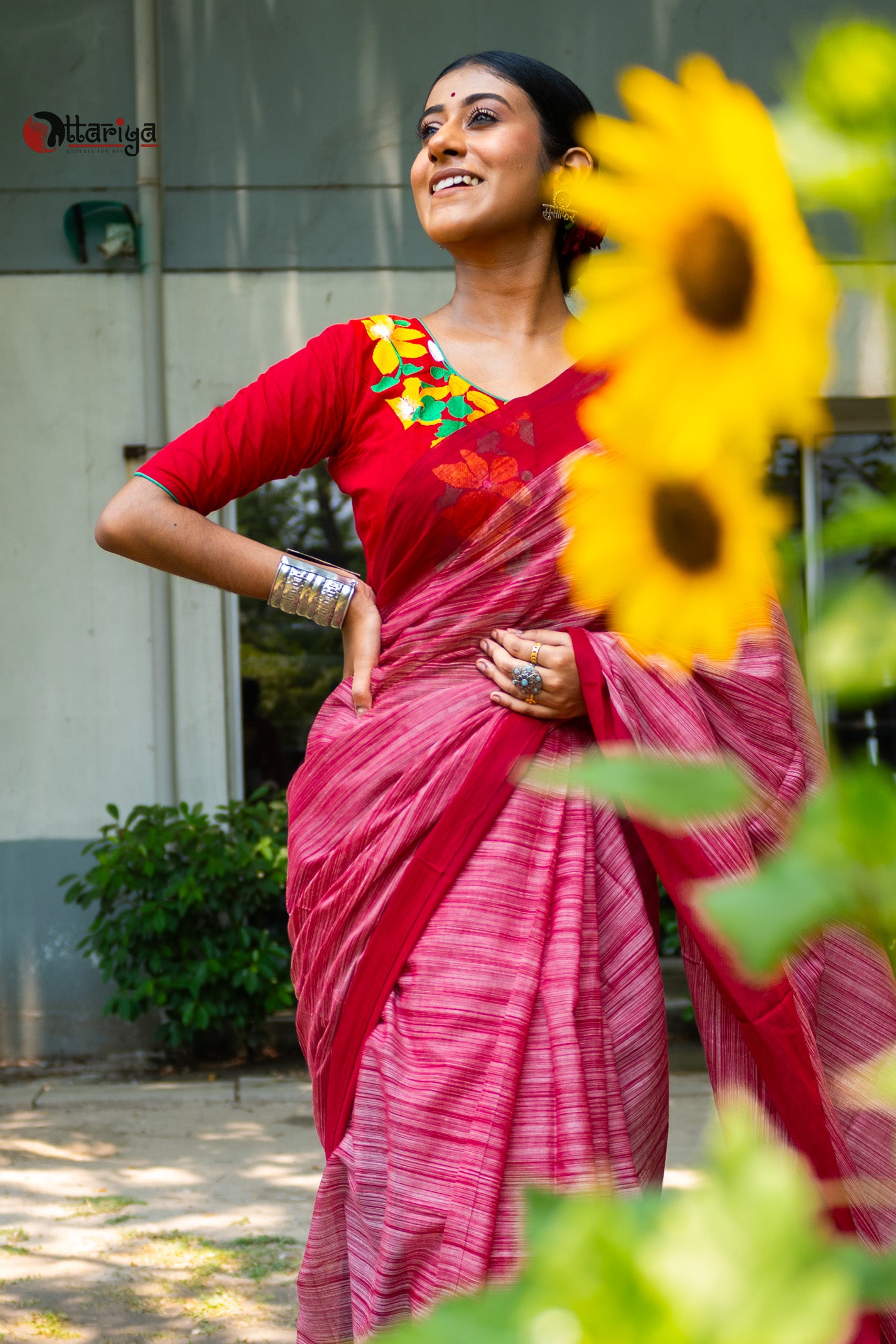 Roktajoba mul cotton saree