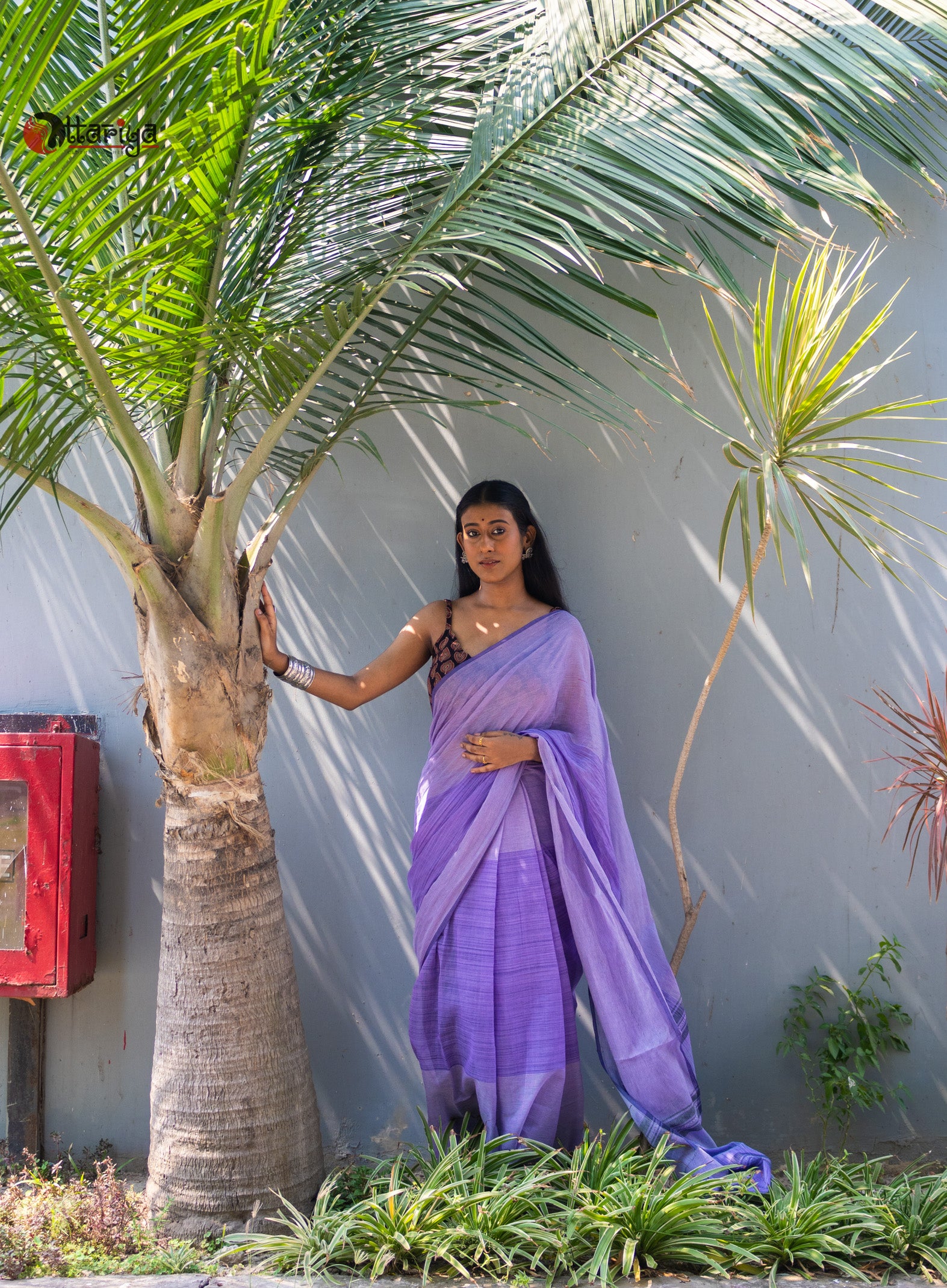 Purple in love handspun cotton Saree