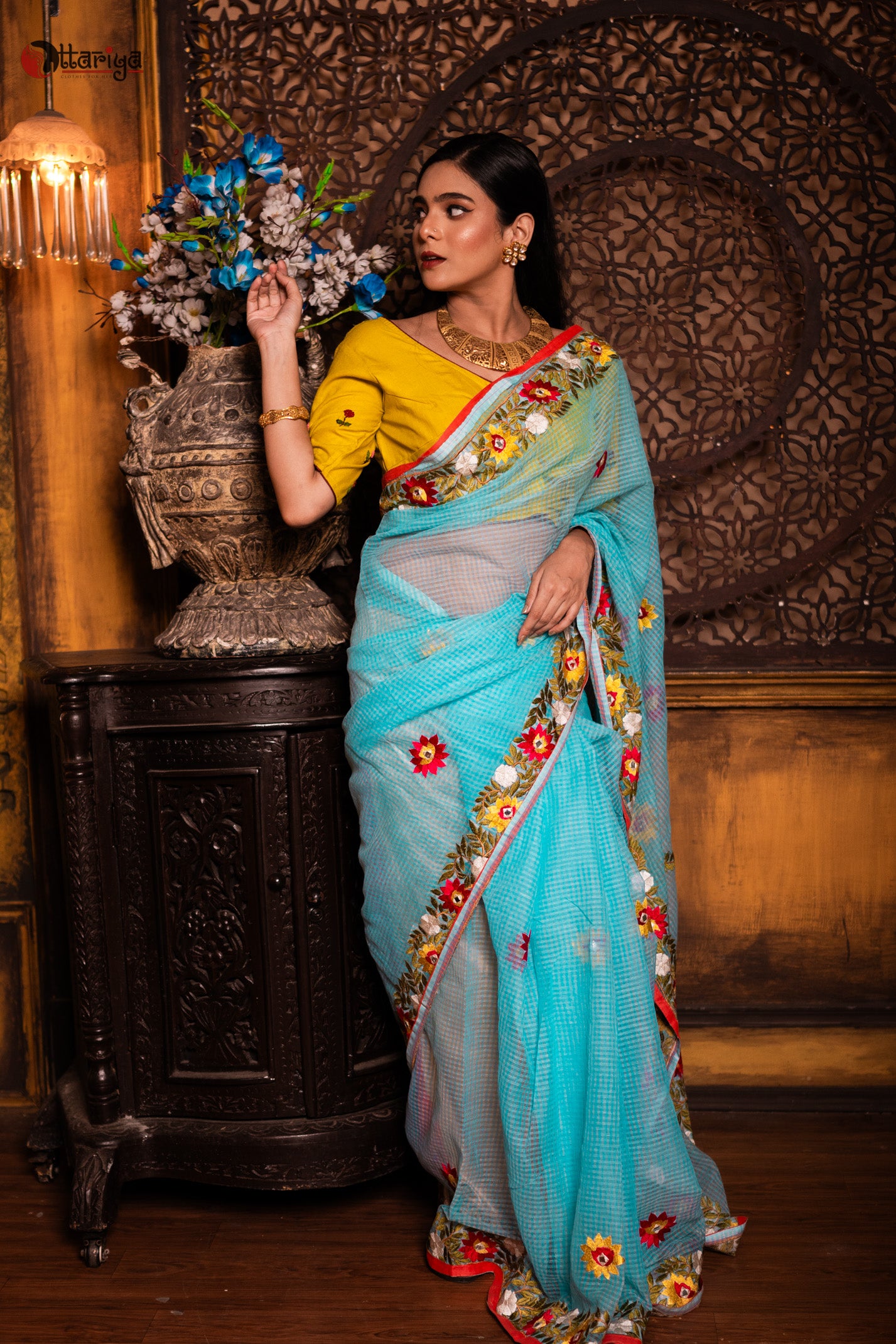 Mystic Mahogany Kahiwari Saree