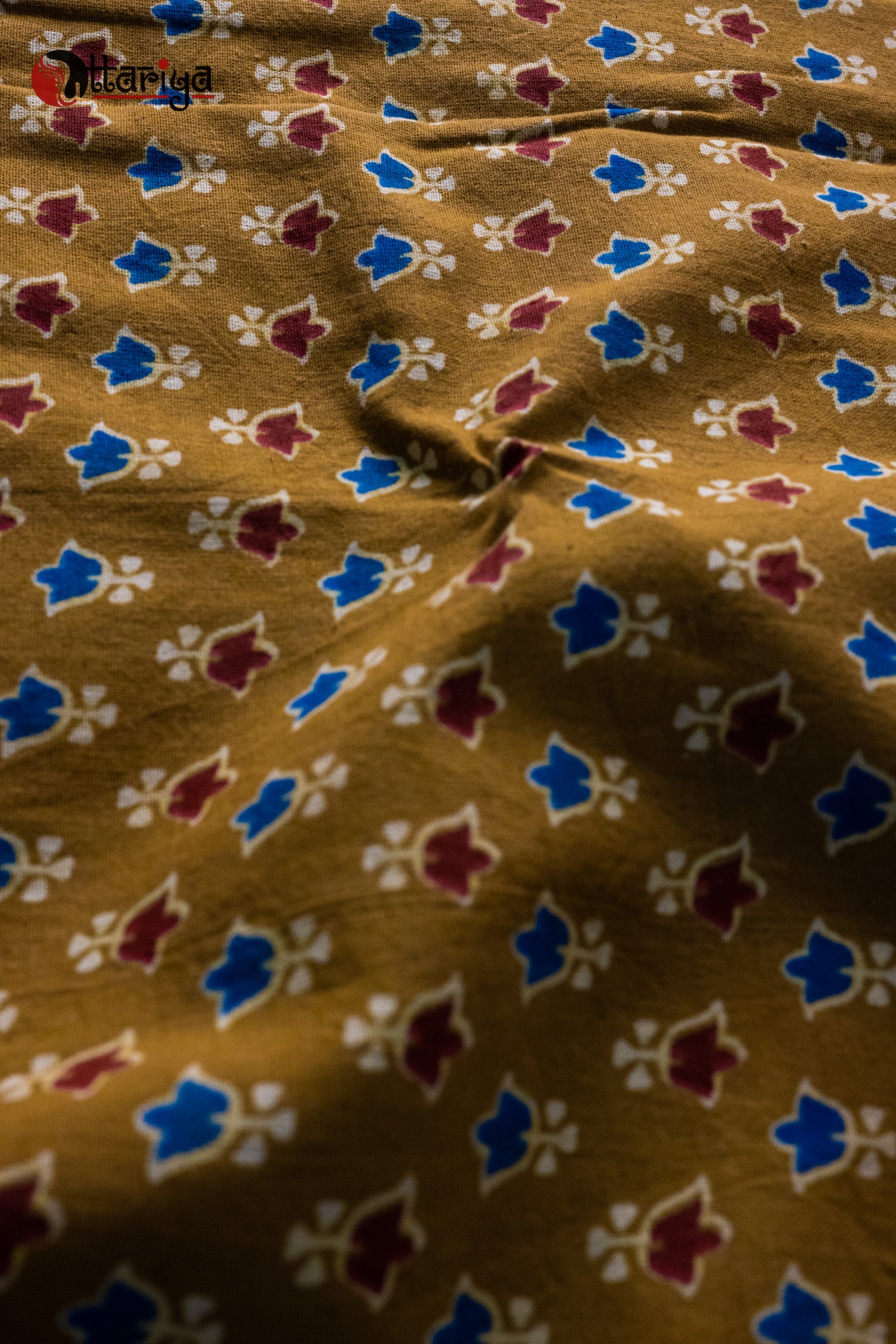 Yellow Ajrakh FAbric - Uttariya