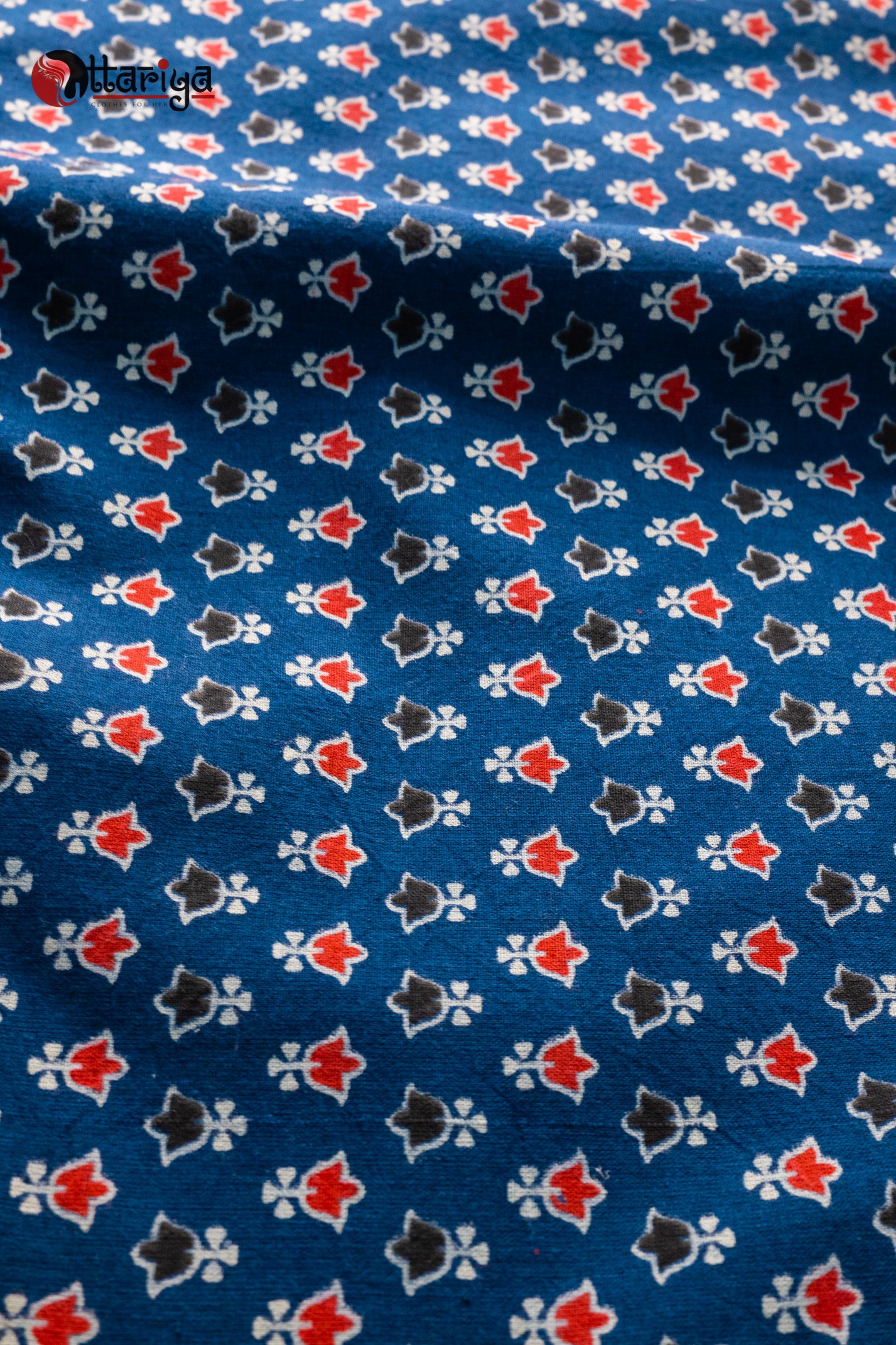 Blue Chalk Ajrakh Fabric