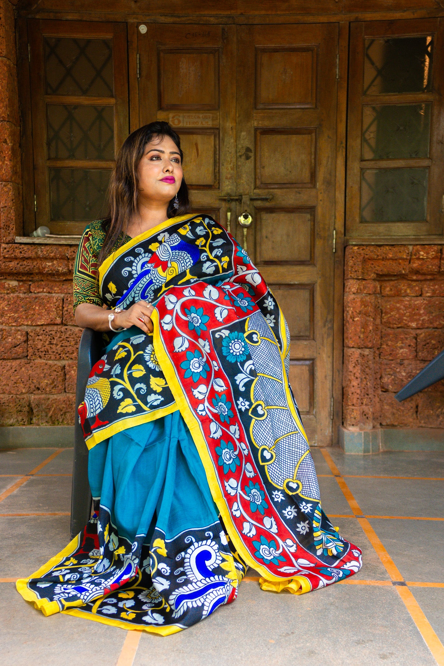 Hand Painted tasar Silk Saree