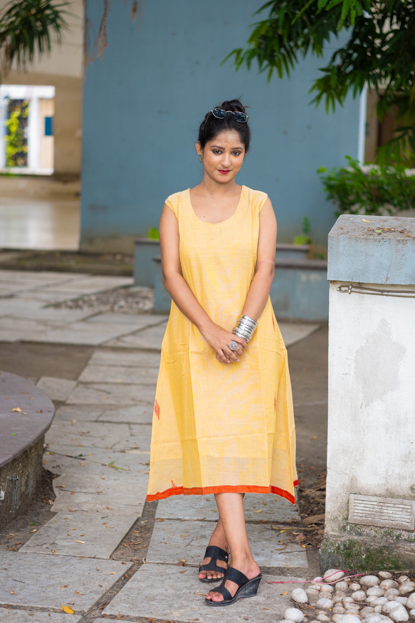Shubhra Jamdani Dress - Uttariya