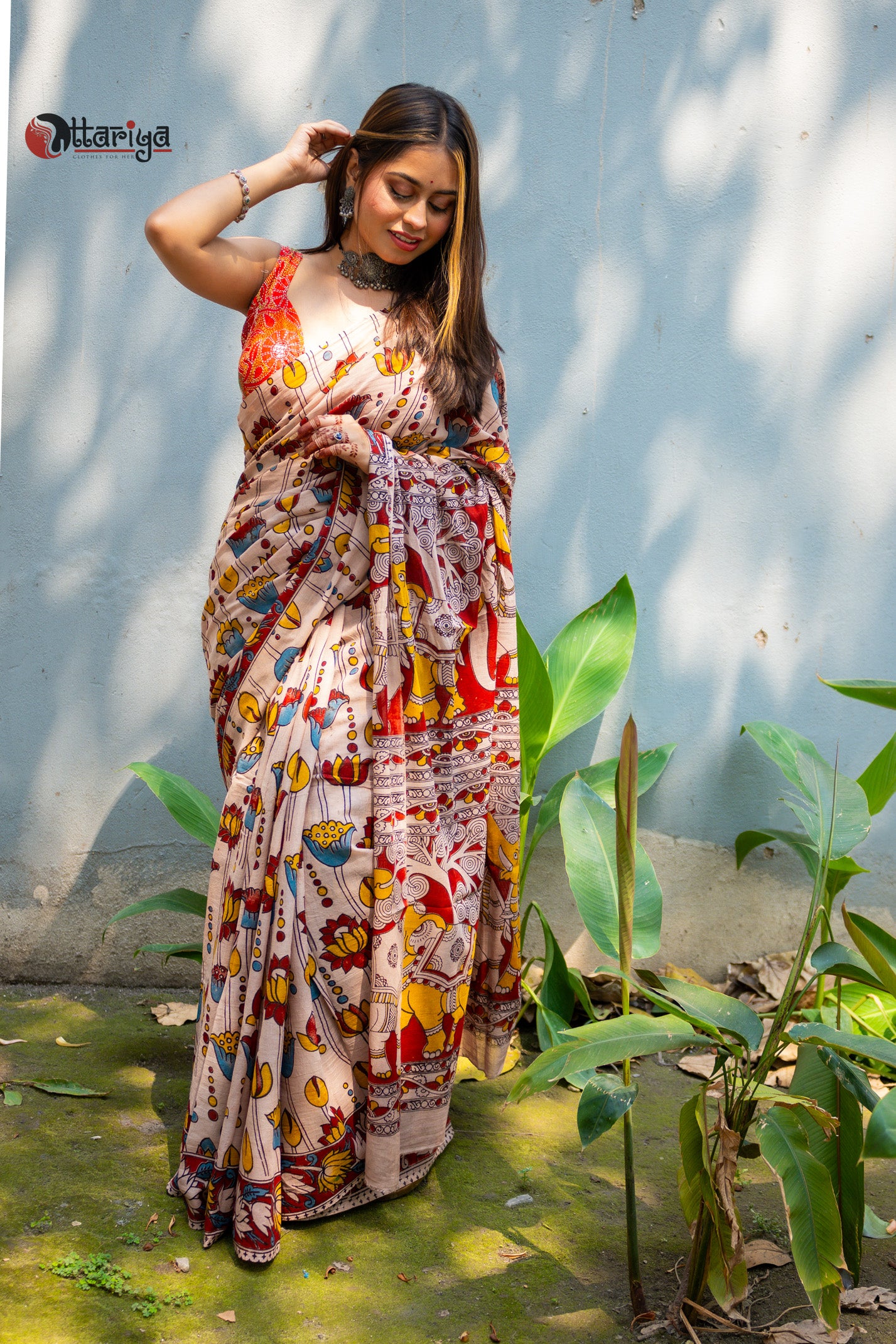 Kamal lata Kalamkari Saree