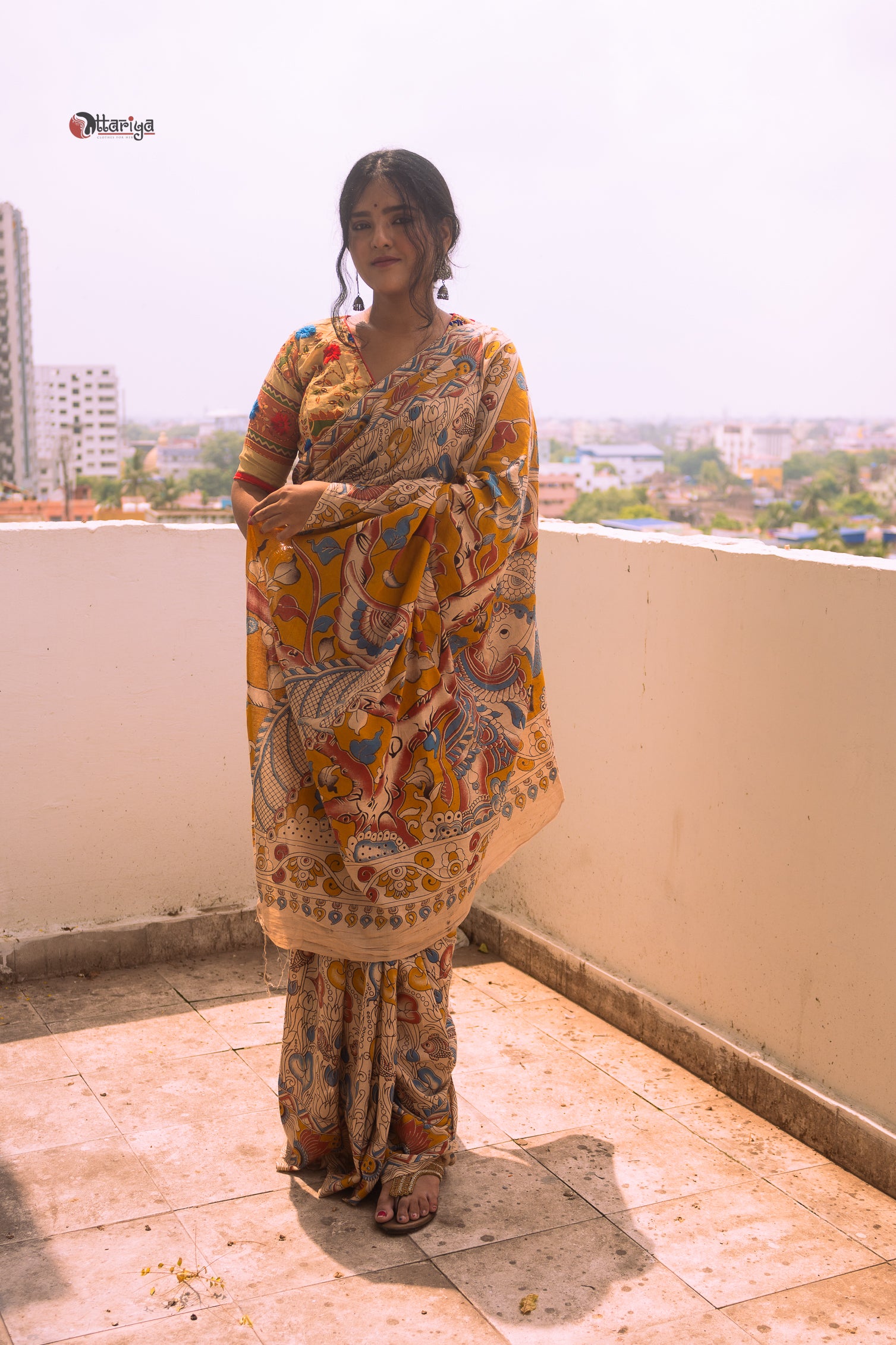 Madhu bahar Kalamkari Saree