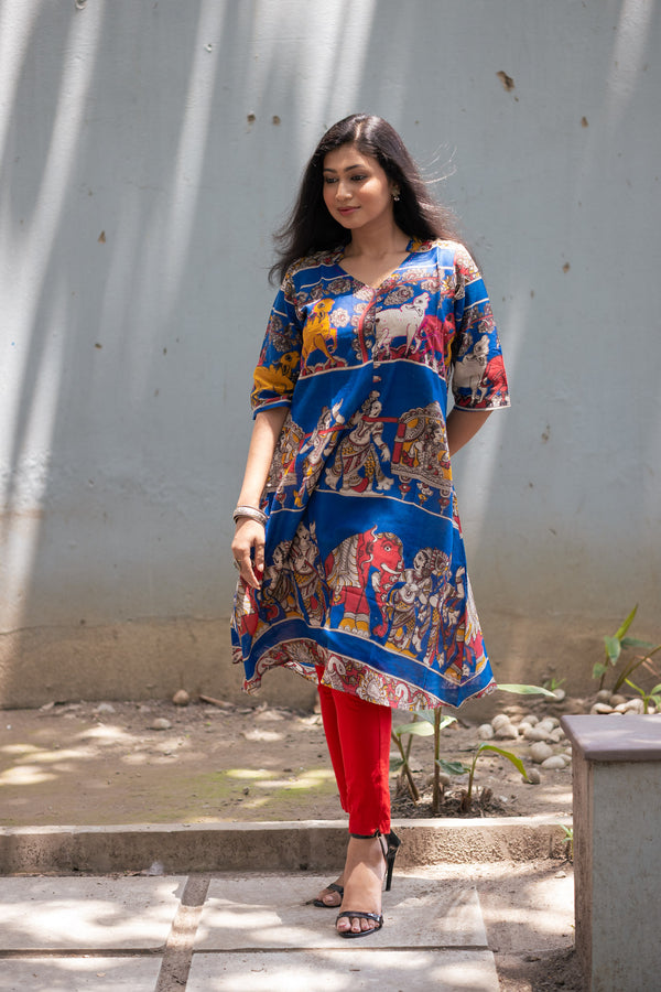 Kalamkari Designer Kurta - Uttariya