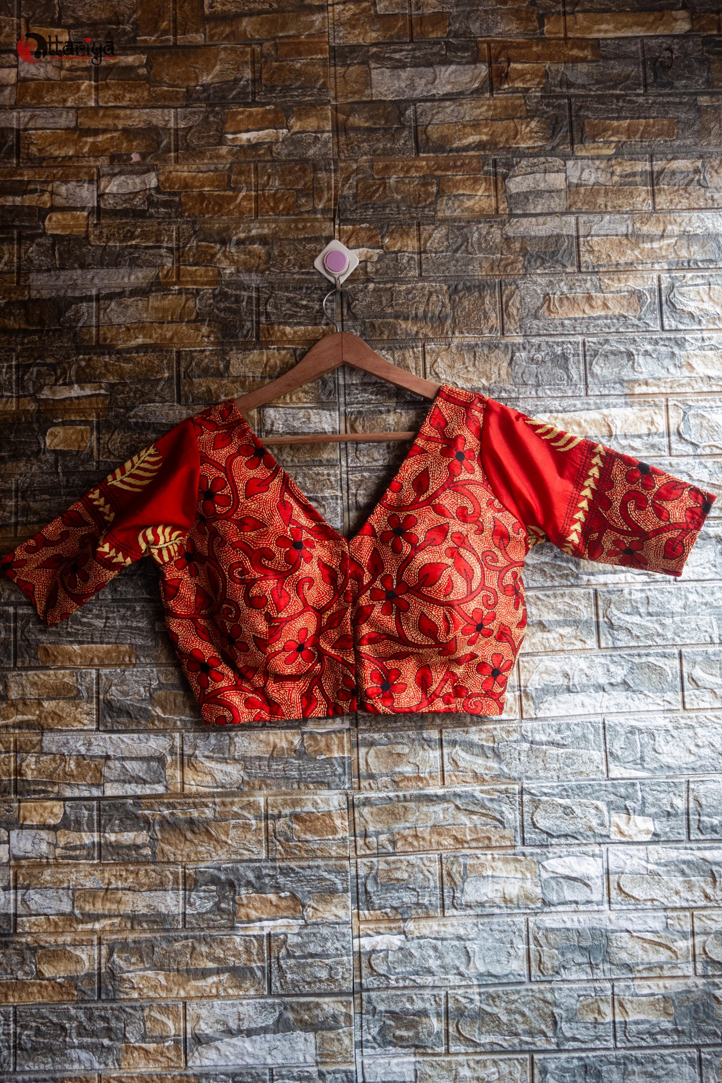Red Silk Elegance blouse