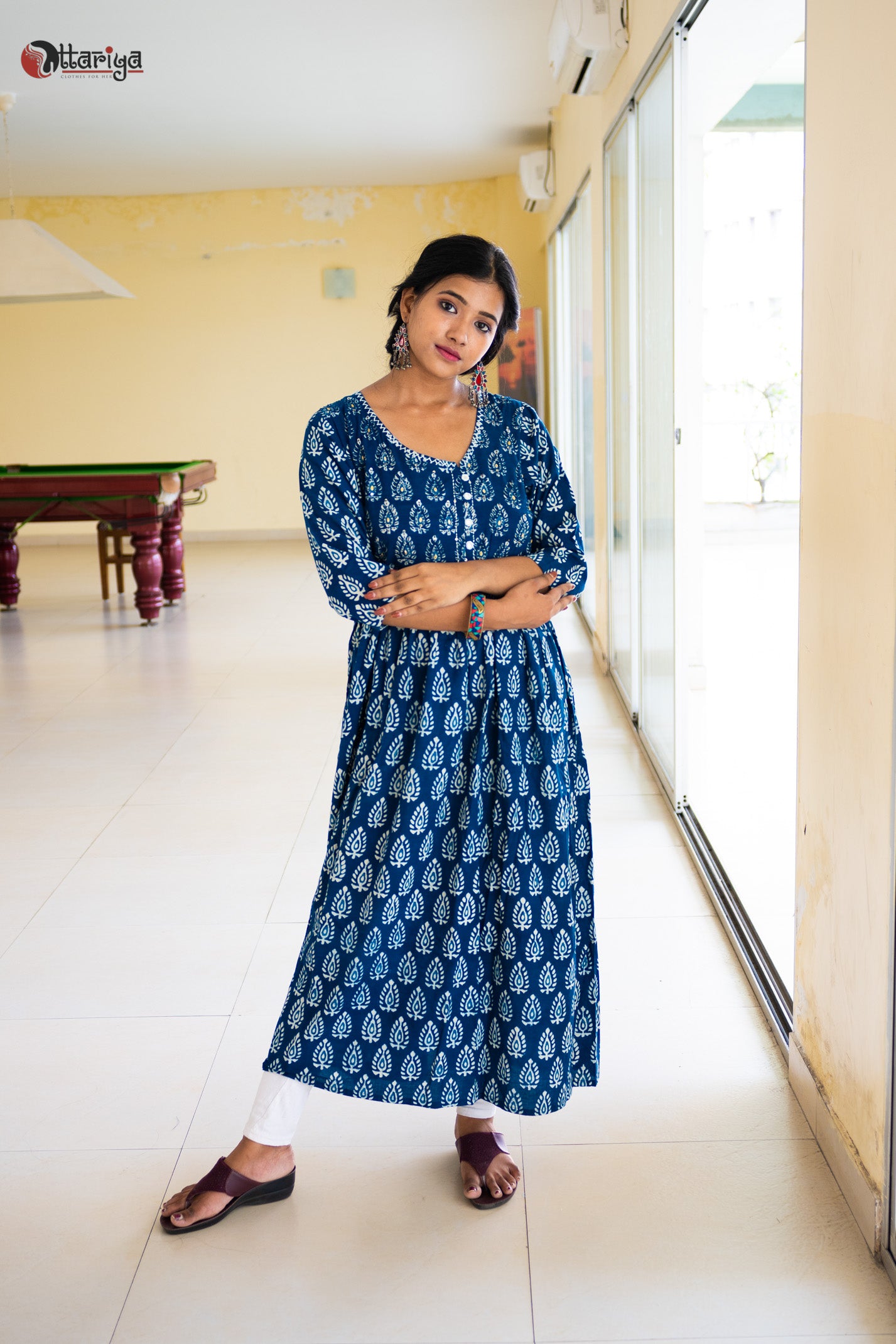 Enchanting Indigo Kali Kurta