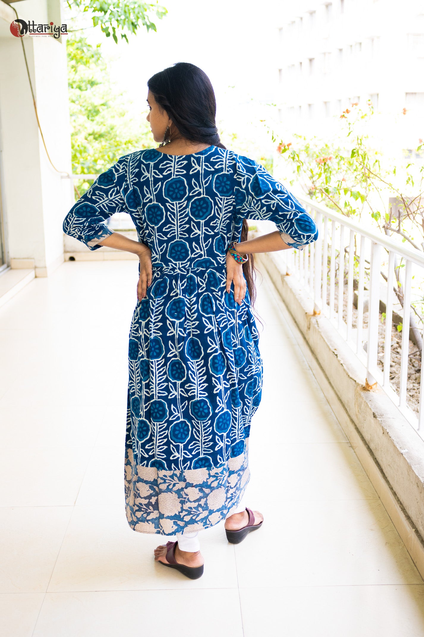 Serene Indigo Kali Kurta