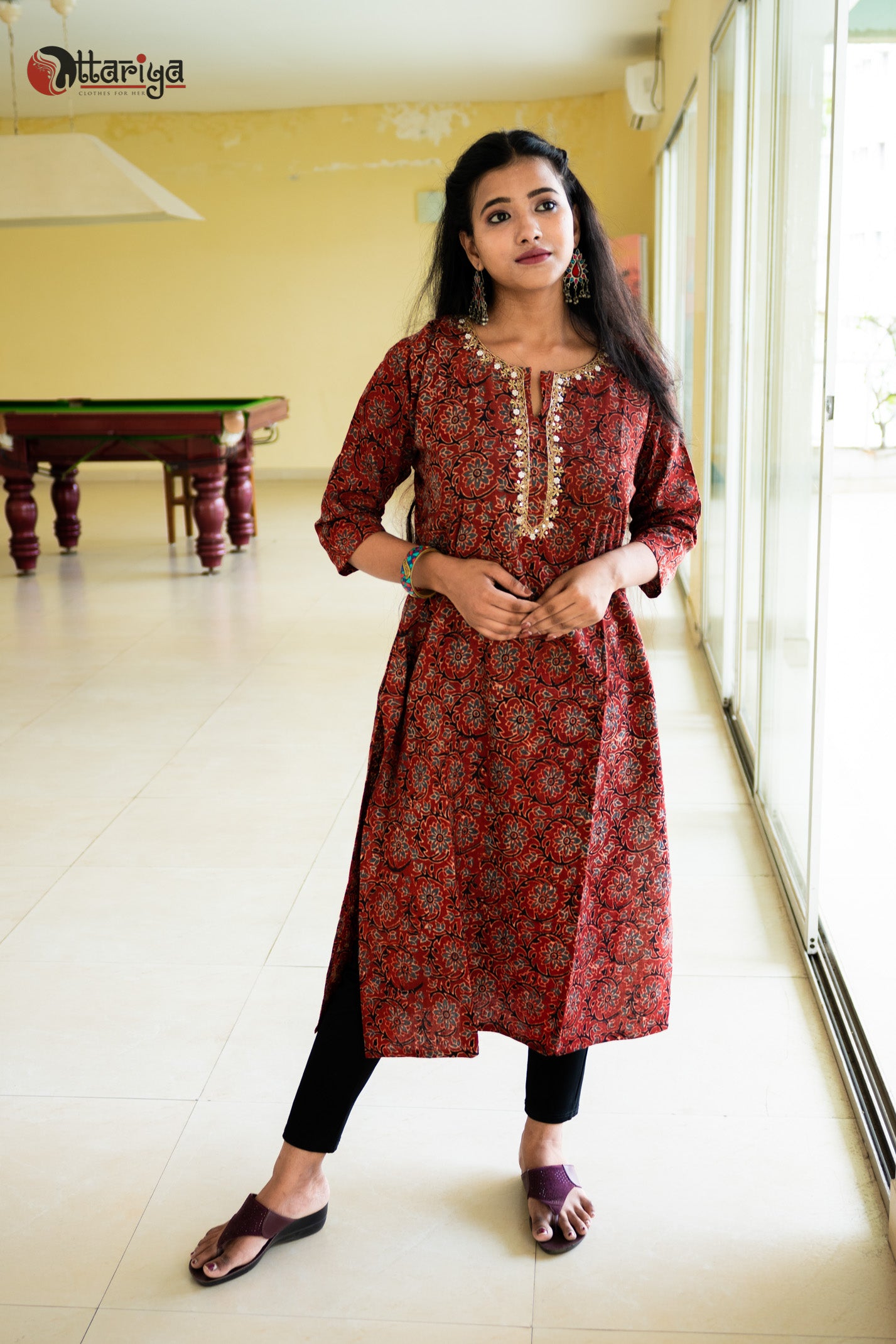 Ajrakh Artistry Threads of Tradition Cotton Kurta - Uttariya