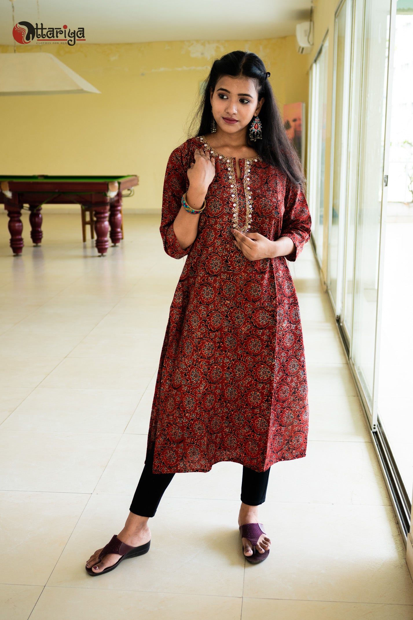 Ajrakh Artistry Threads of Tradition Cotton Kurta - Uttariya