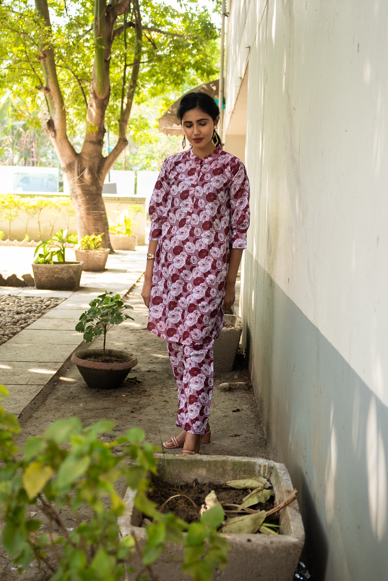 Pochampally Chromatic Swirl Linen Silk Co ord Set