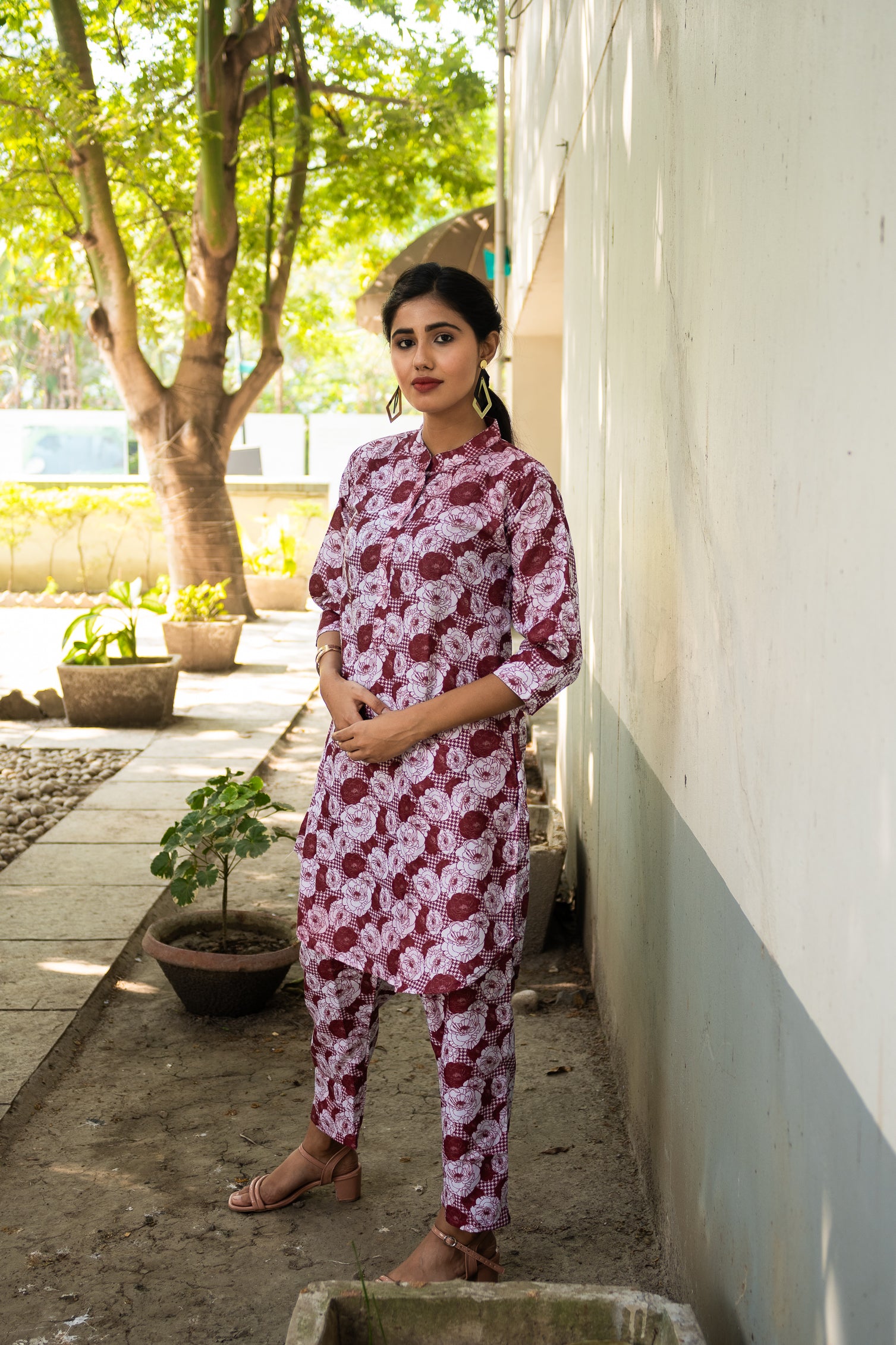 Pochampally Chromatic Swirl Linen Silk Co ord Set