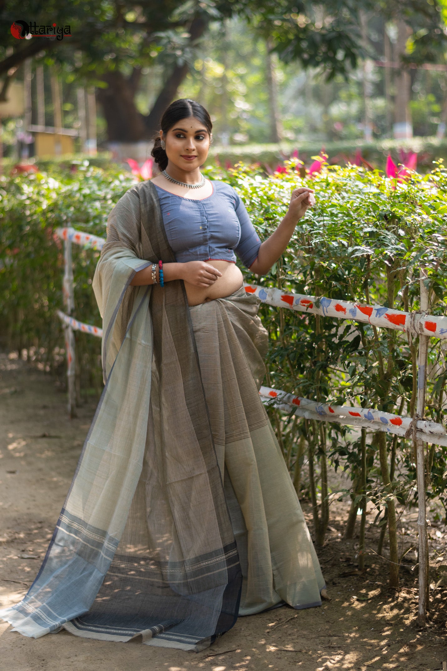 Slate Love Saree