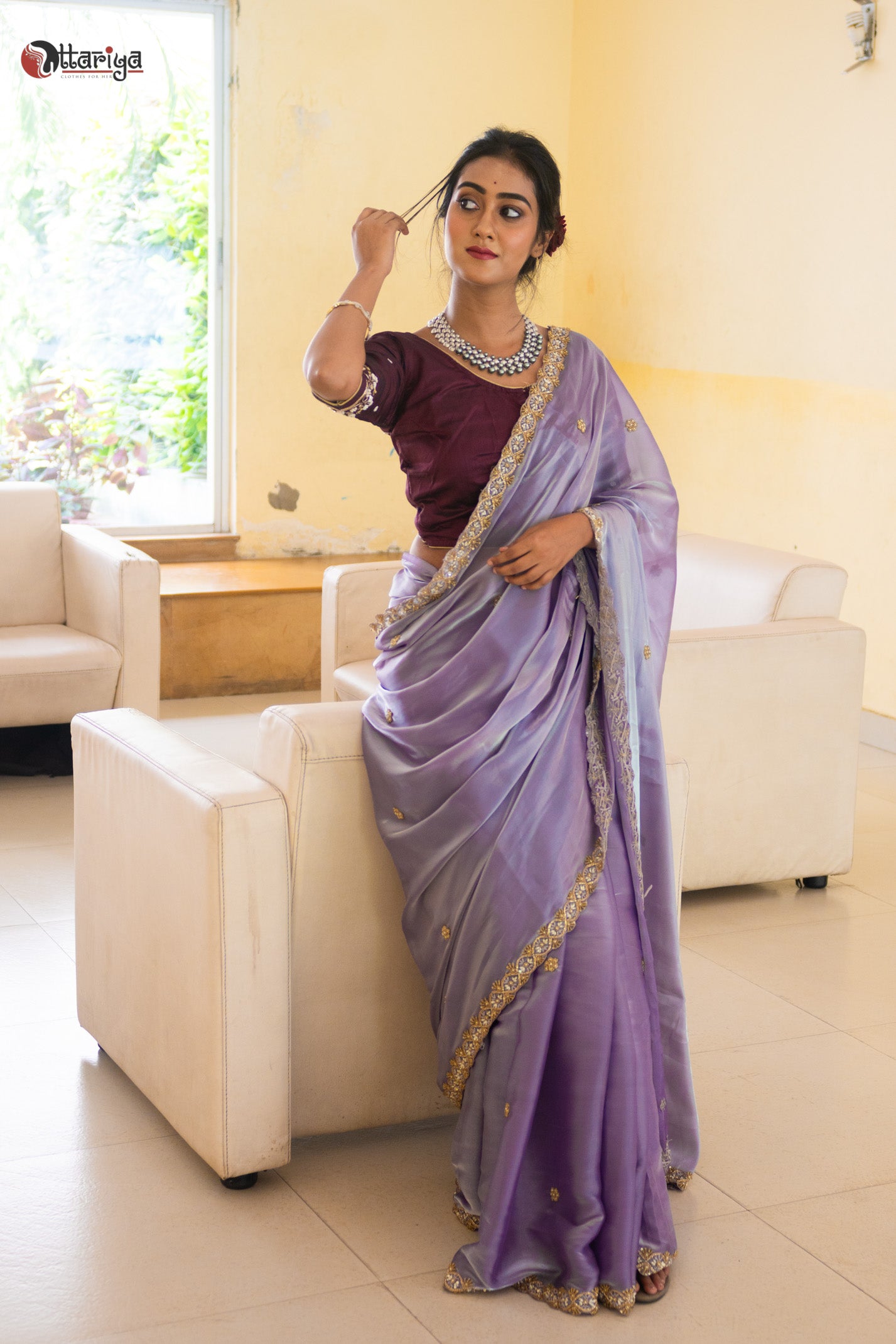 Celestial Charm Zardosi Silk Saree