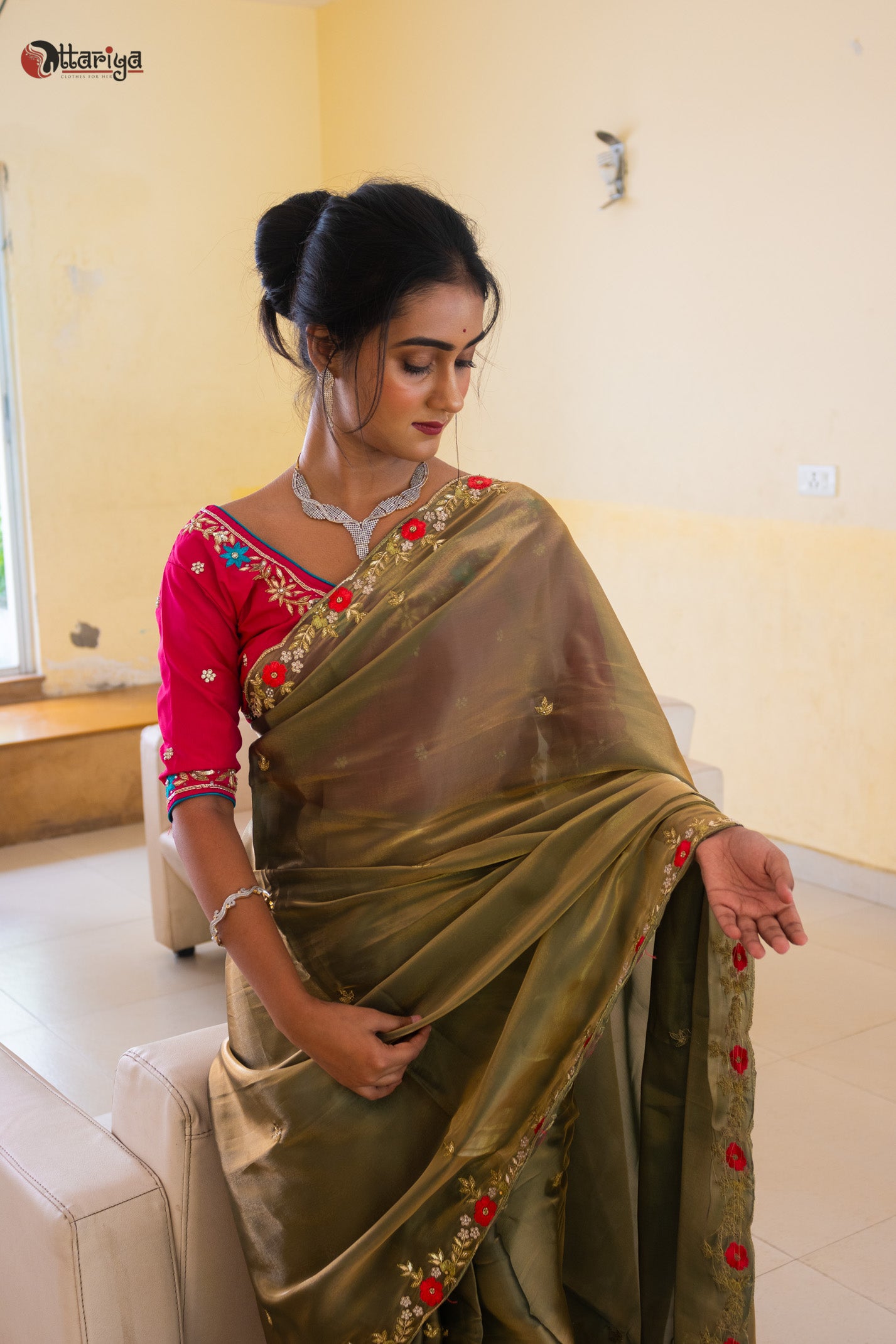 Golden Weave Zardosi Silk Saree