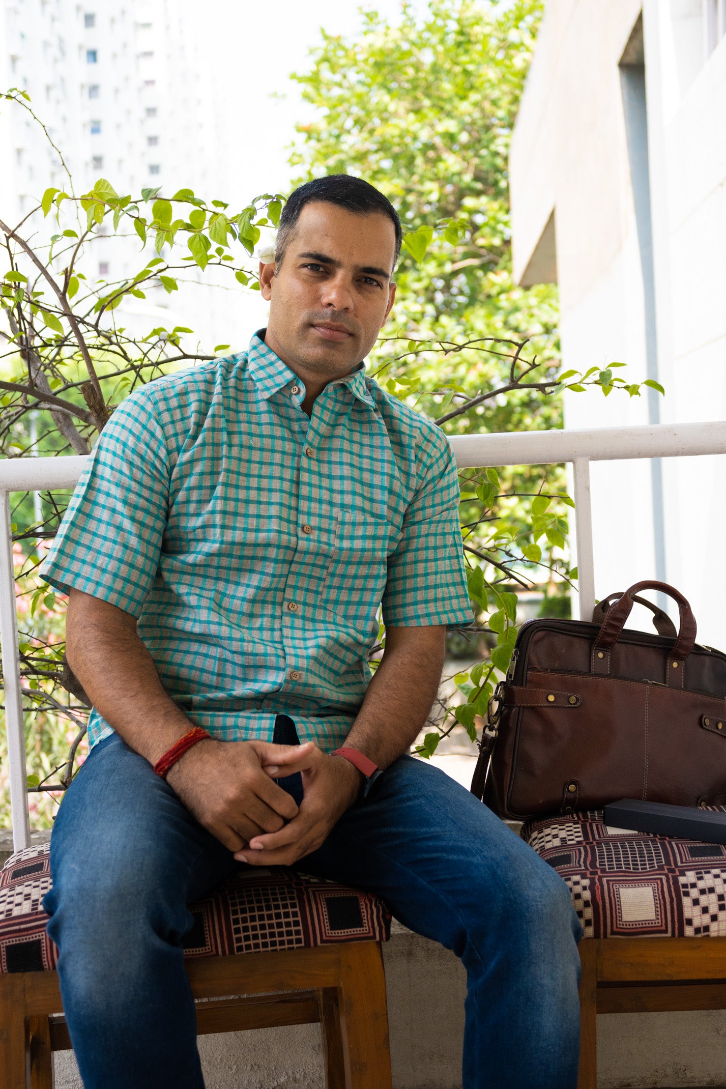 Sea Green Check Shirt - Uttariya