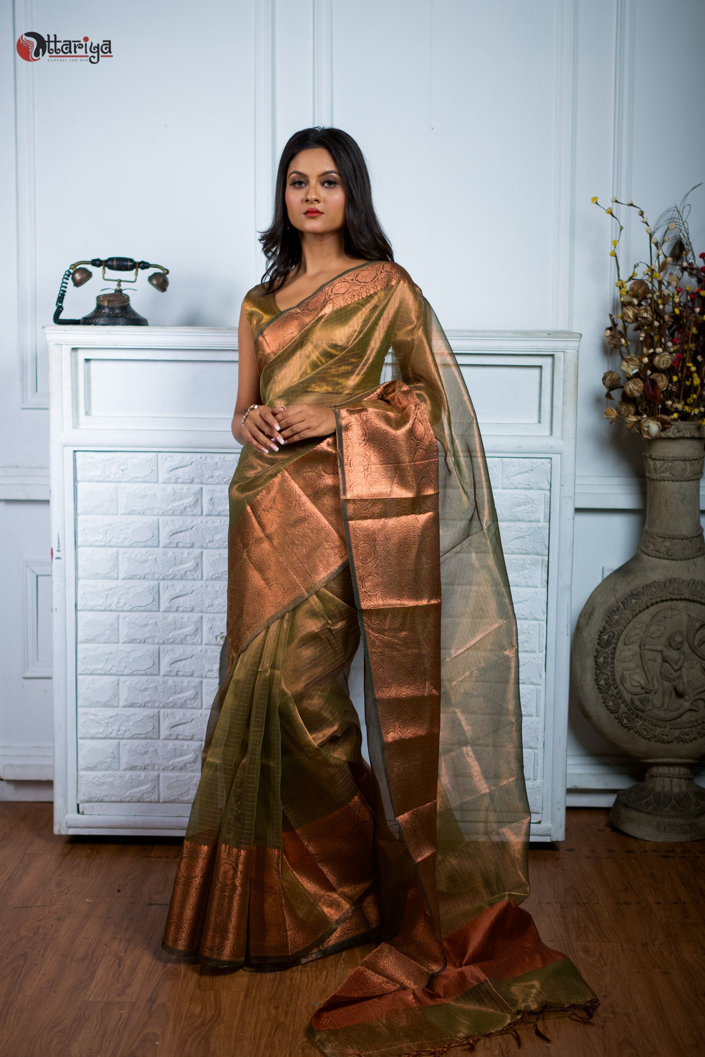 Majestic green Mulberry Saree