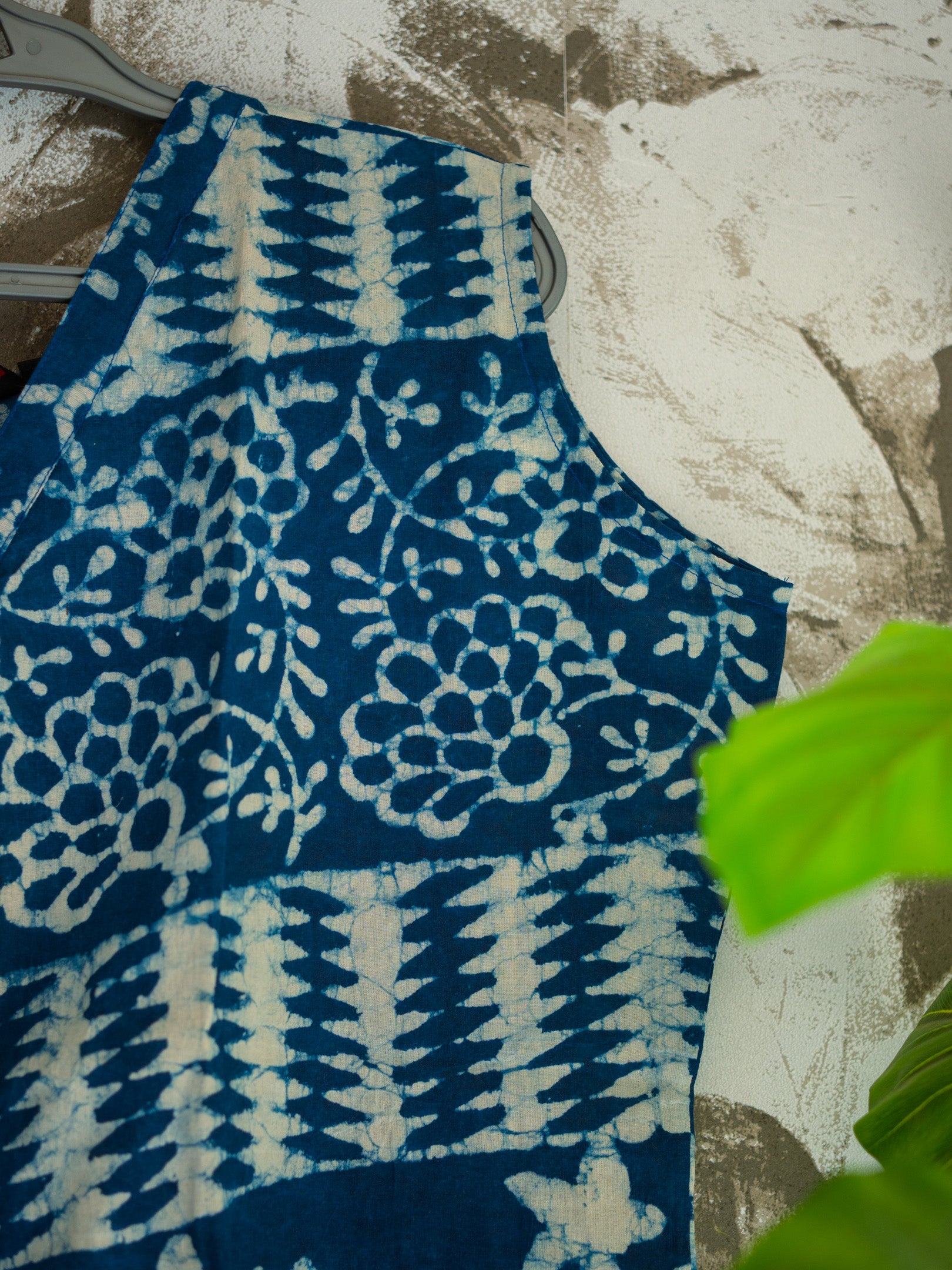 Indigo Handcrafted Batik Sleeveless Cotton Top