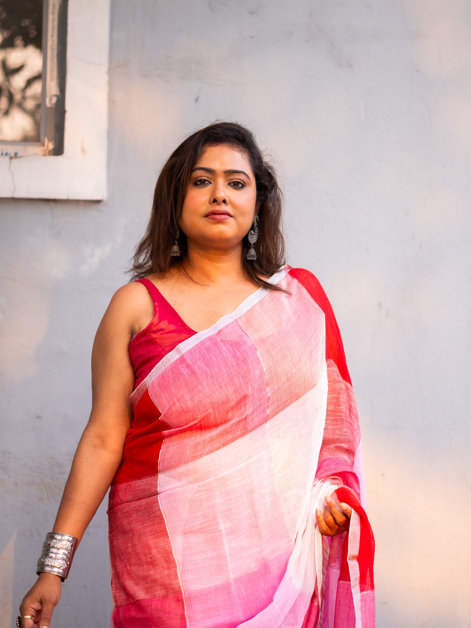 Golapi Linen Saree