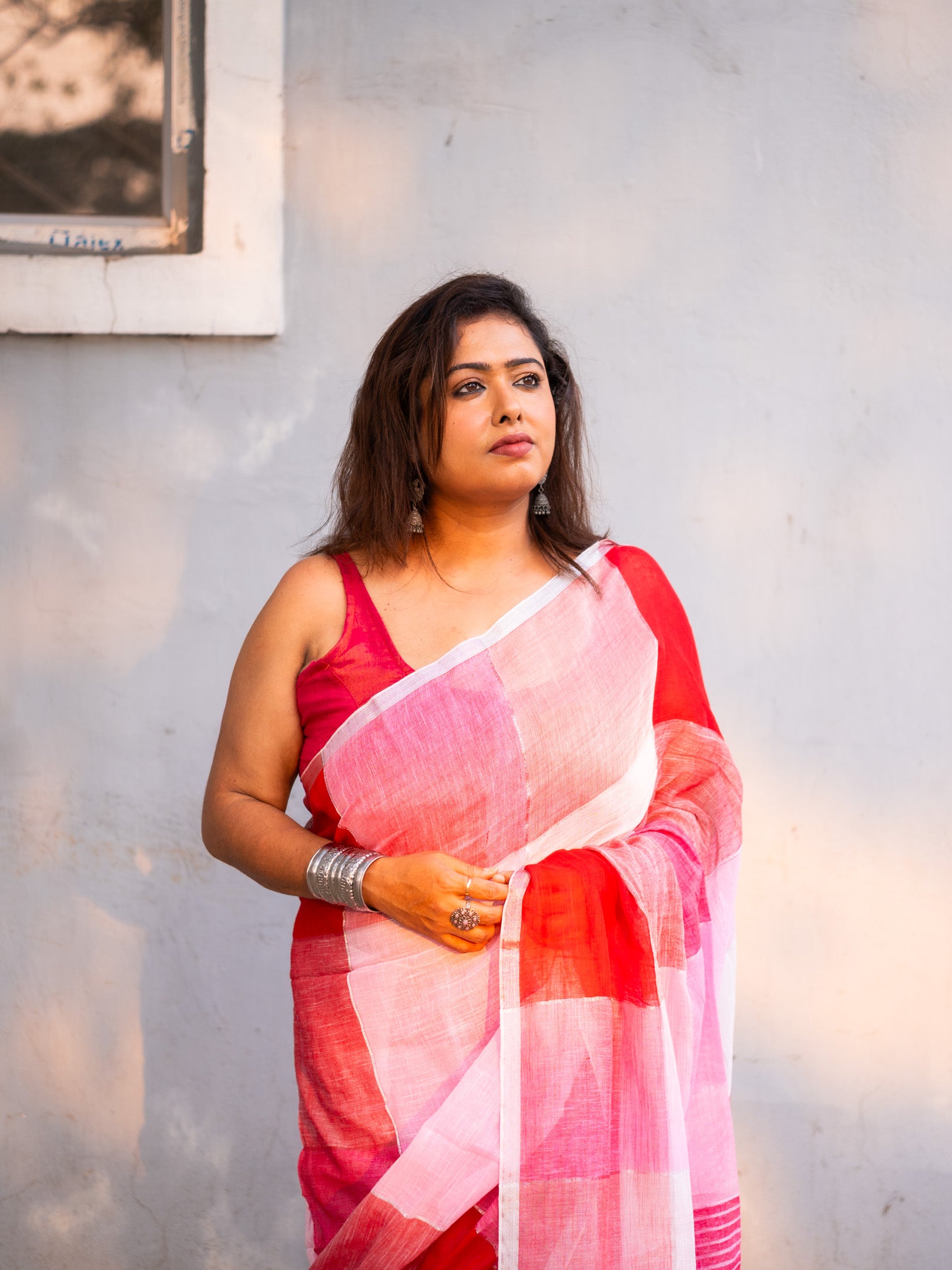 Golapi Linen Saree