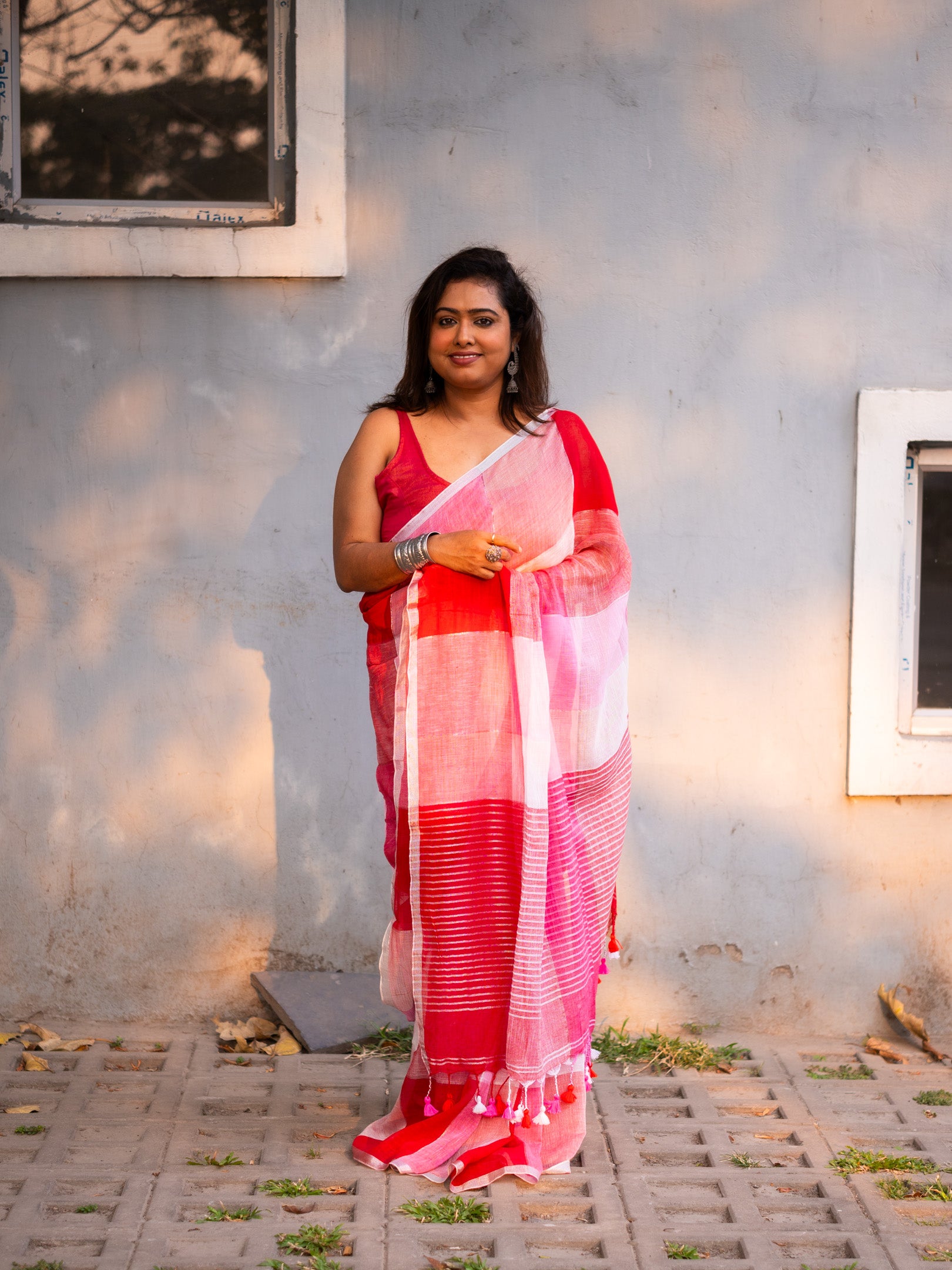 Golapi Linen Saree