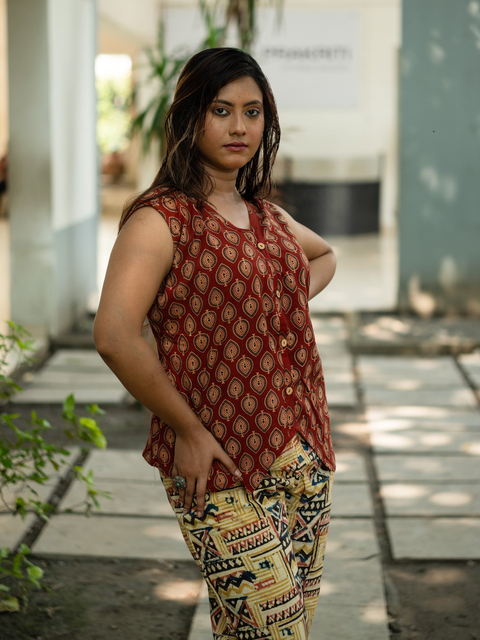 Sleeveless Jacket Top