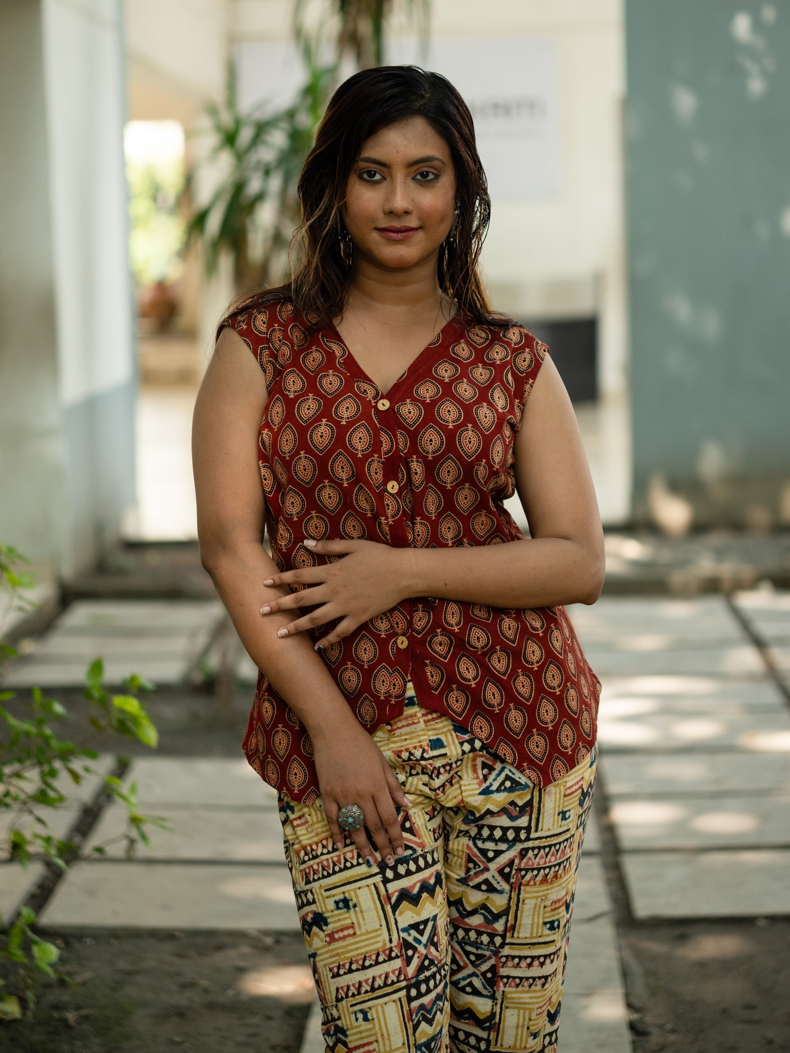 Sleeveless Jacket Top