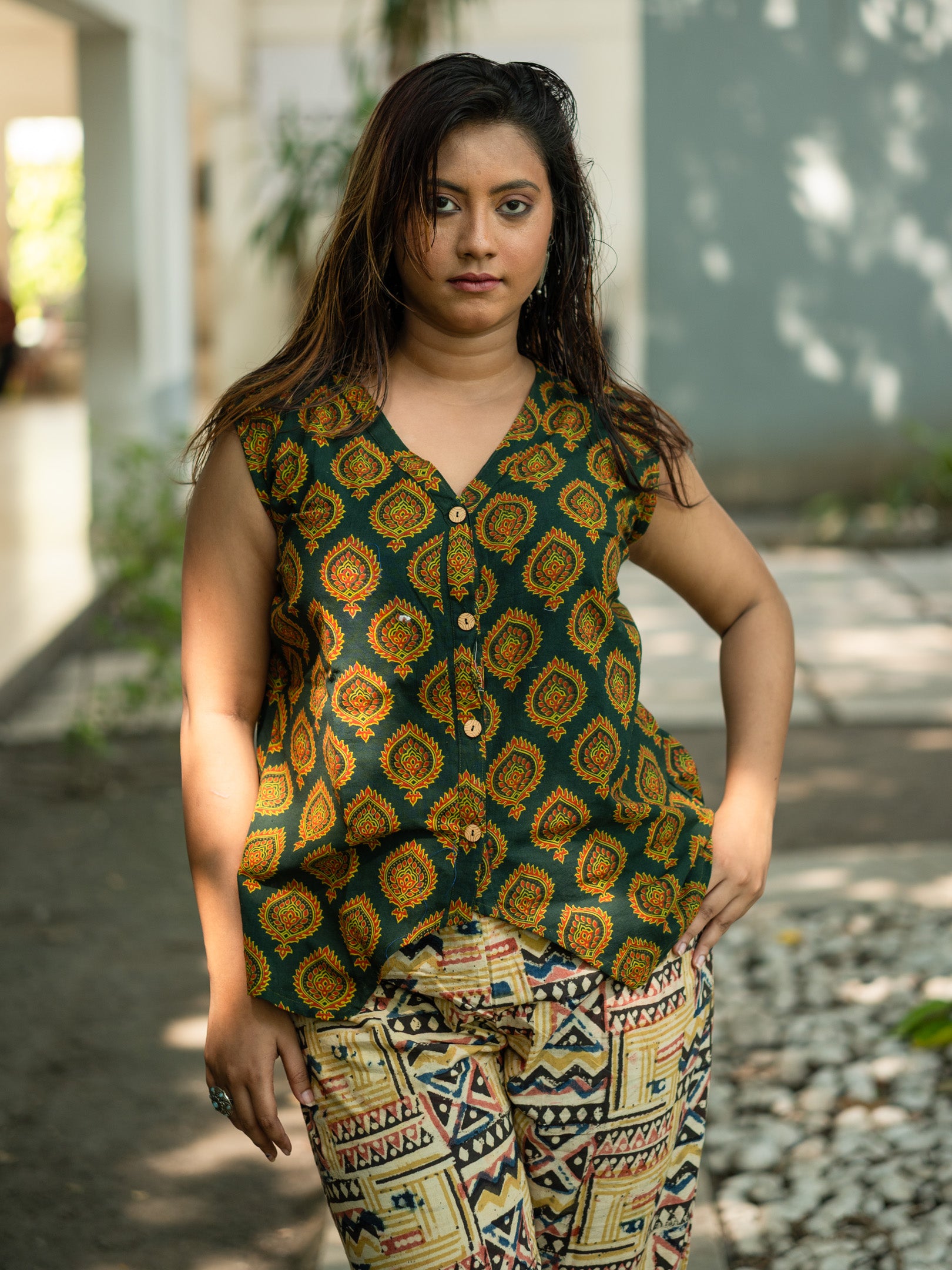 Sleeveless Jacket Top