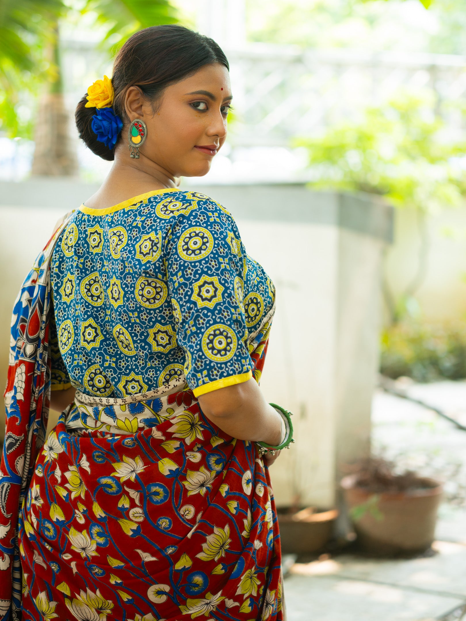 Marooniya Kalamkari Cotton Saree