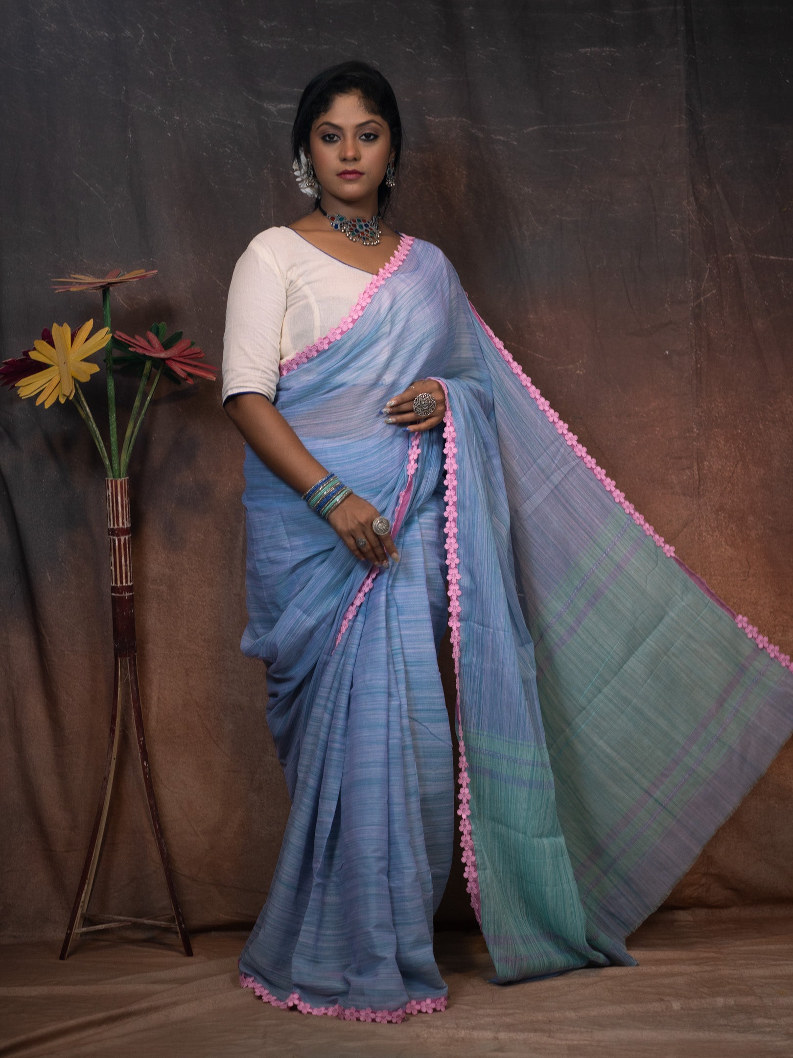 Blue baseSaree