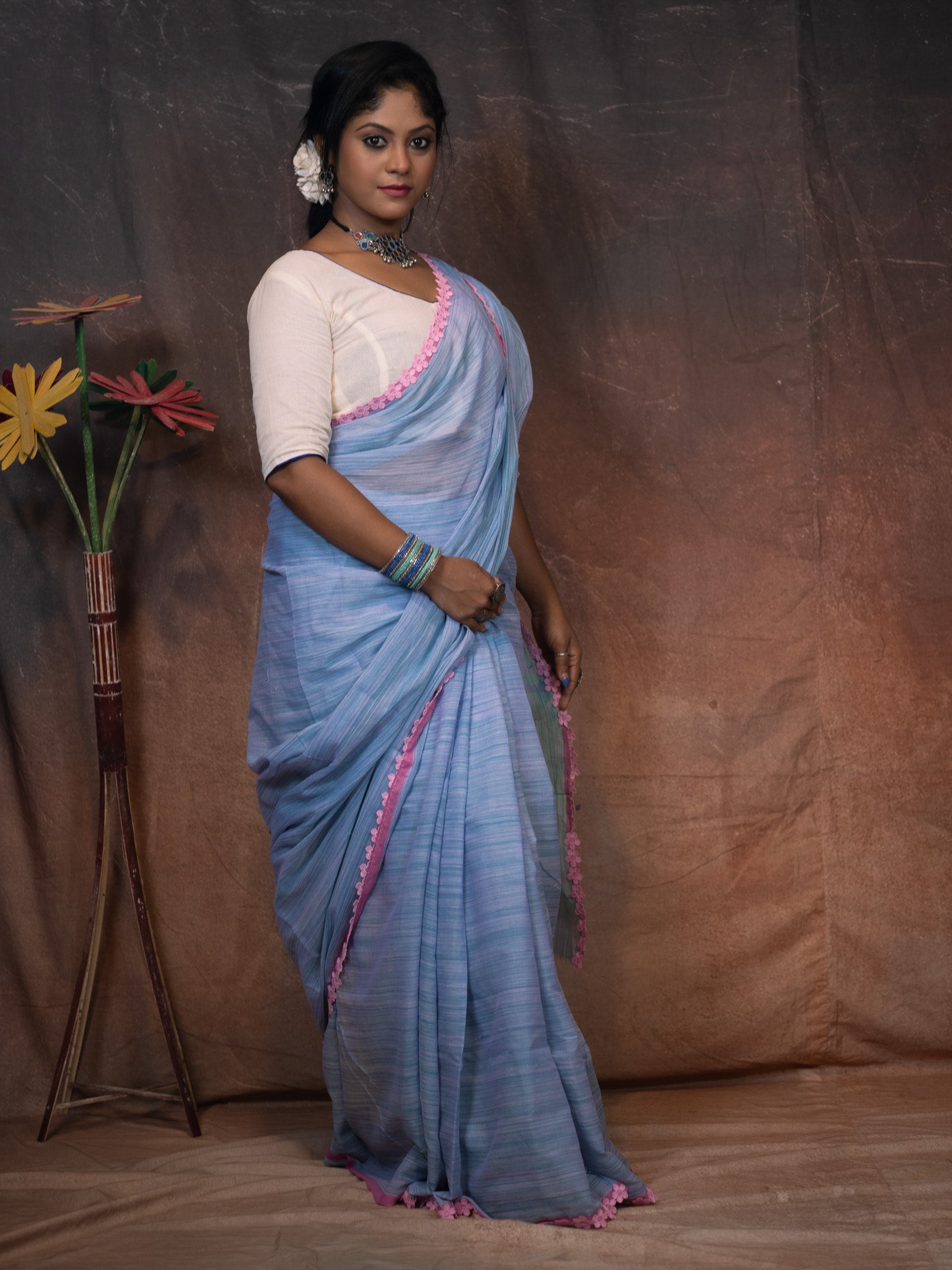 Blue baseSaree