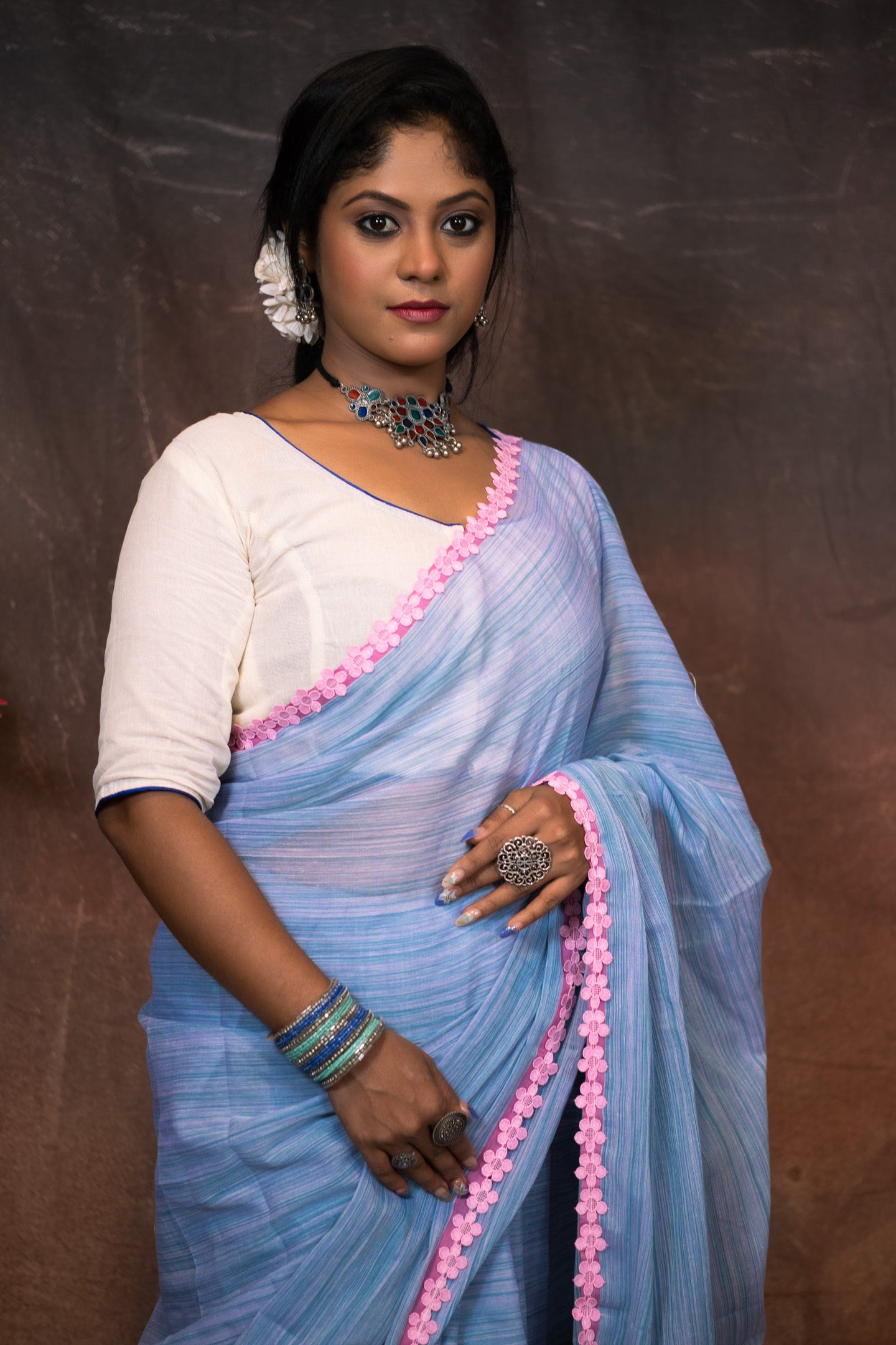 Blue baseSaree