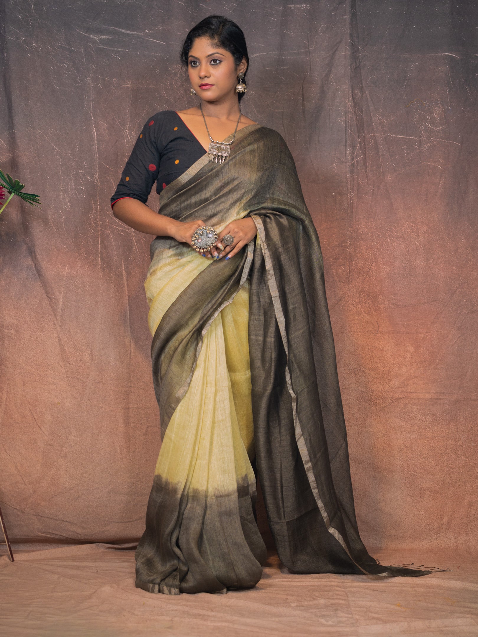 Slk Linen Saree